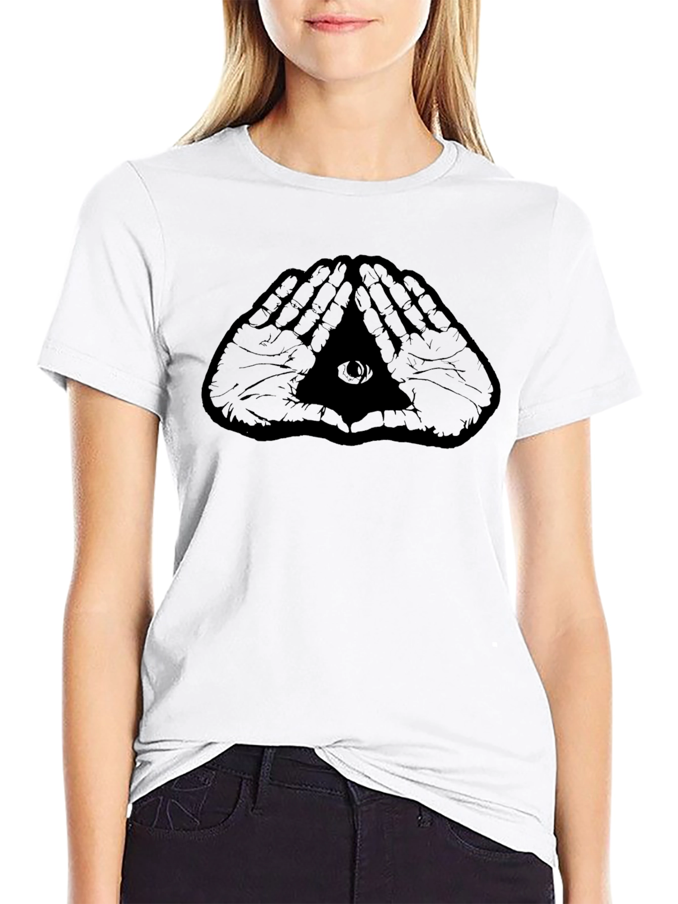 Illuminati Hands Graphic Black T-Shirt