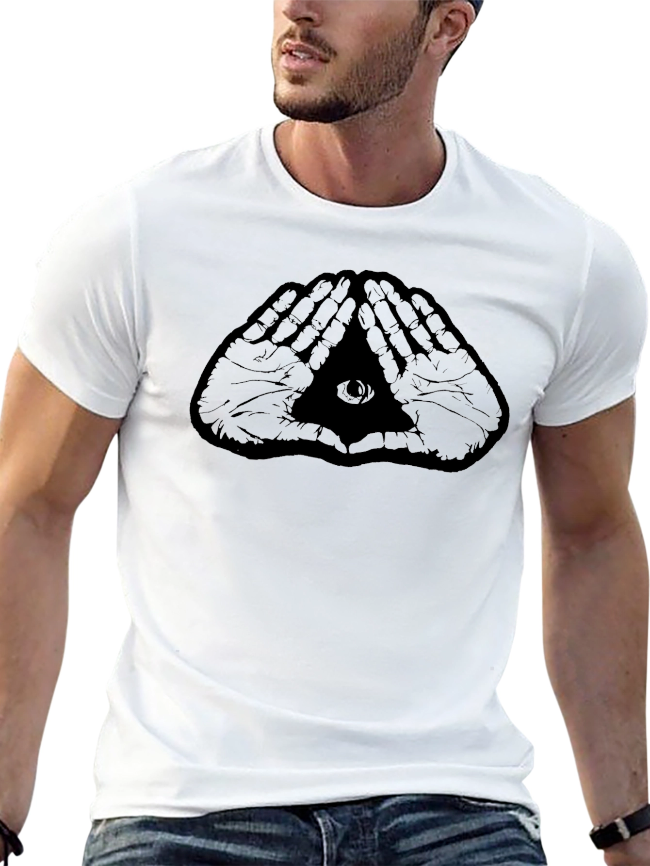 Illuminati Hands Graphic Black T-Shirt