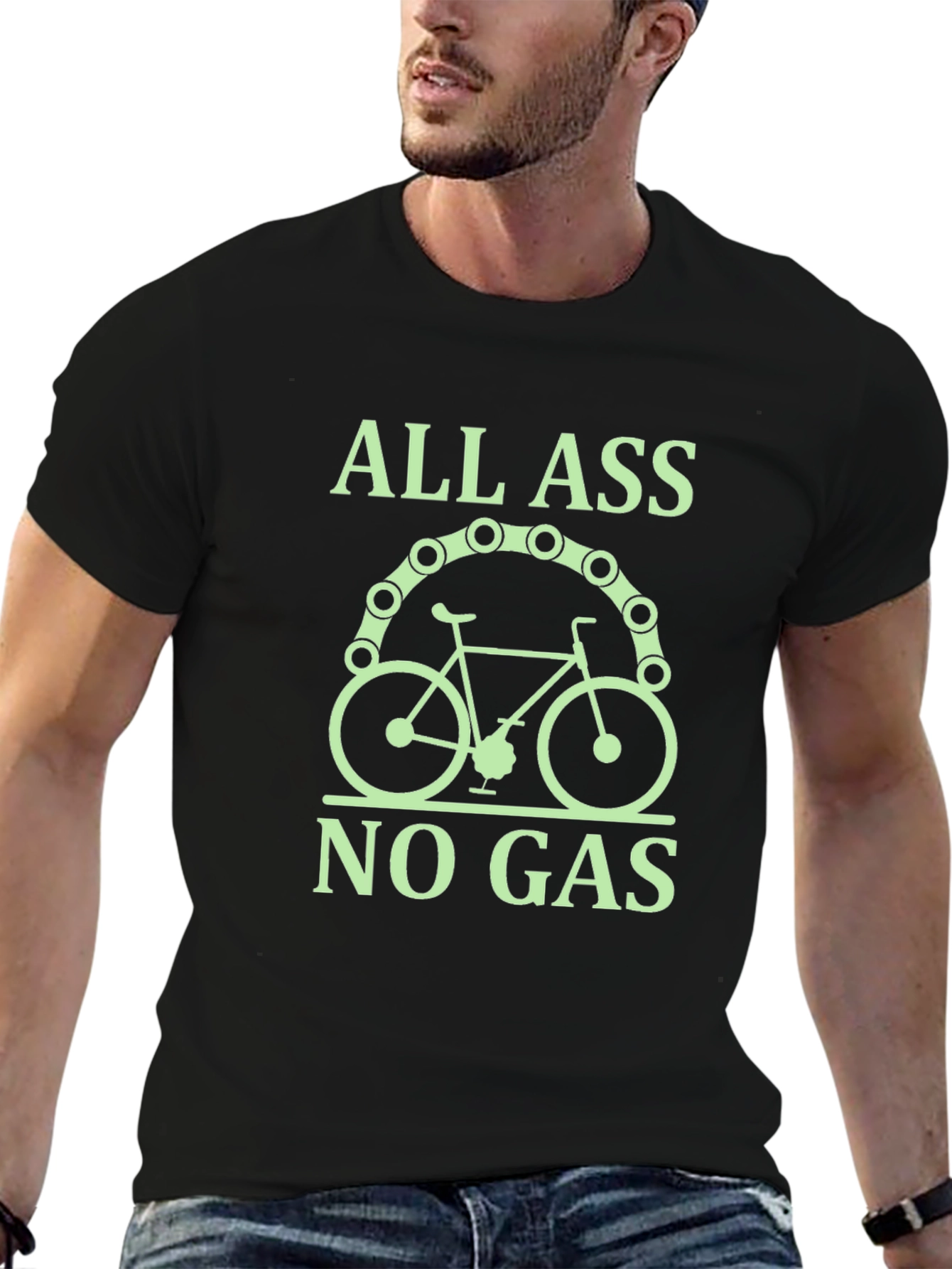 All Ass No Gas T-Shirt - Bicycle Rider Tee
