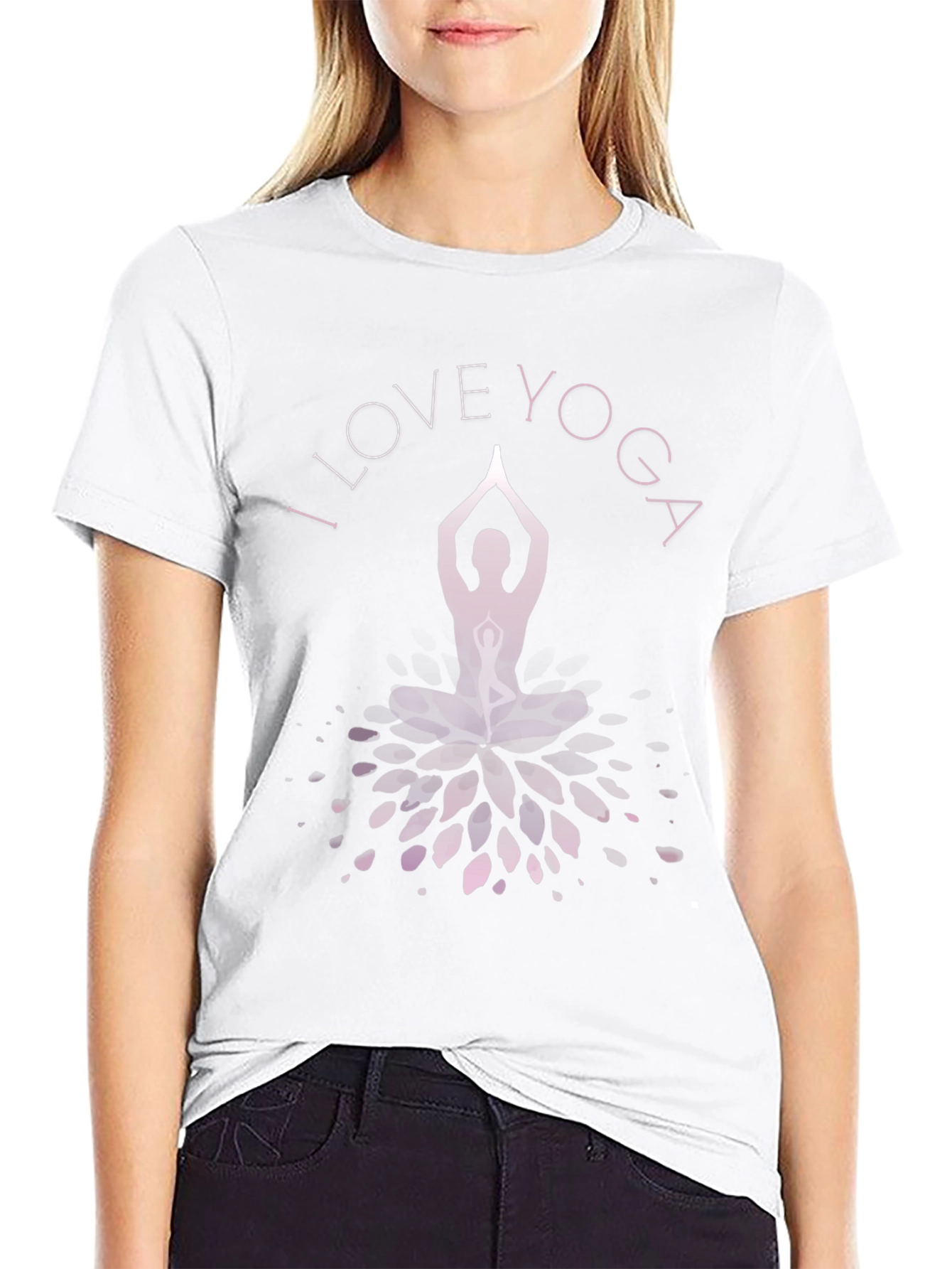I Love Yoga Graphic Black T-Shirt