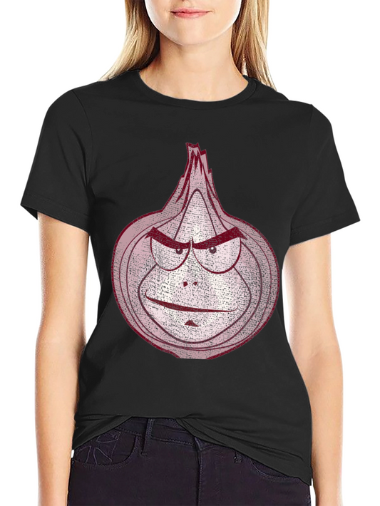 Angry Onion Graphic Tee - Black Cotton T-Shirt