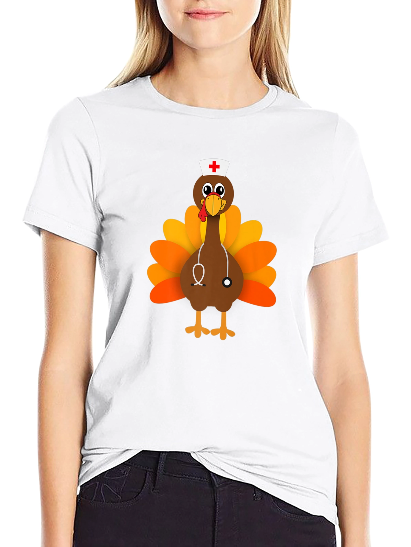 Funny Turkey Nurse Thanksgiving T-Shirt