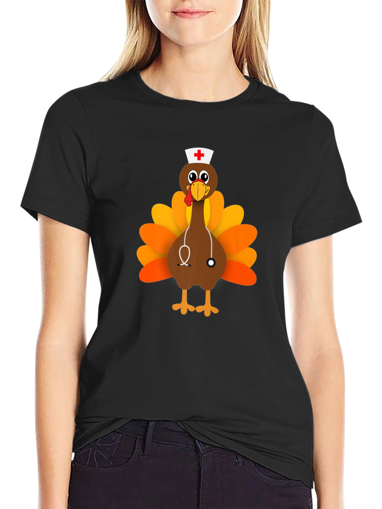 Funny Turkey Nurse Thanksgiving T-Shirt