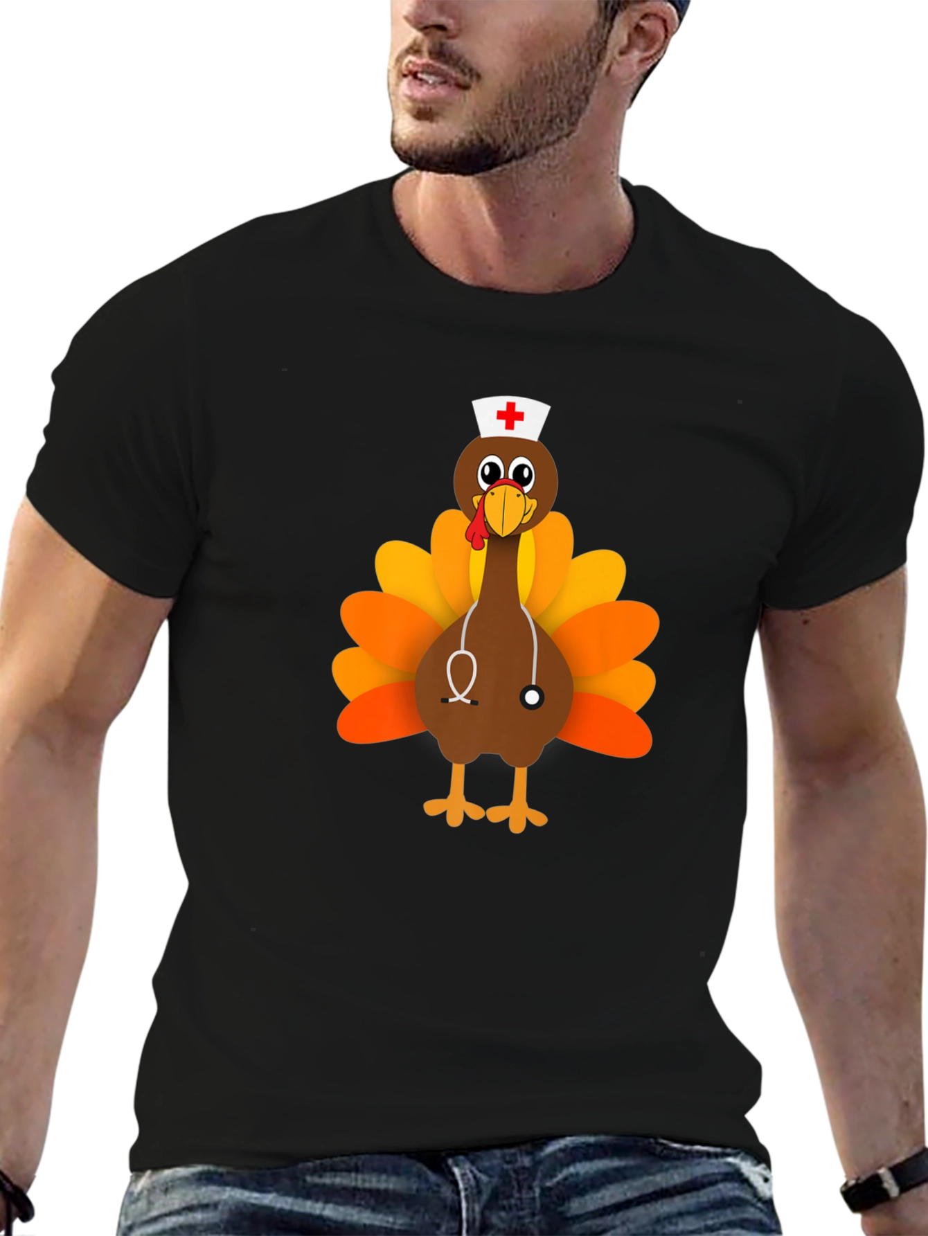 Funny Turkey Nurse Thanksgiving T-Shirt