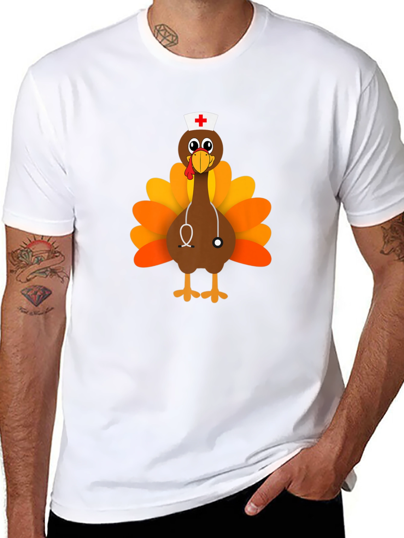 Funny Turkey Nurse Thanksgiving T-Shirt