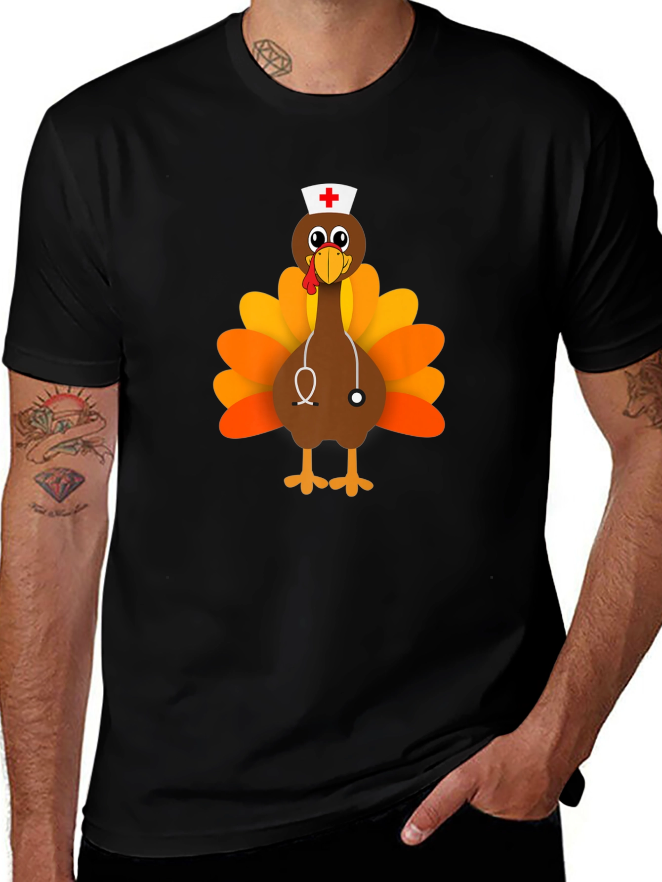 Funny Turkey Nurse Thanksgiving T-Shirt