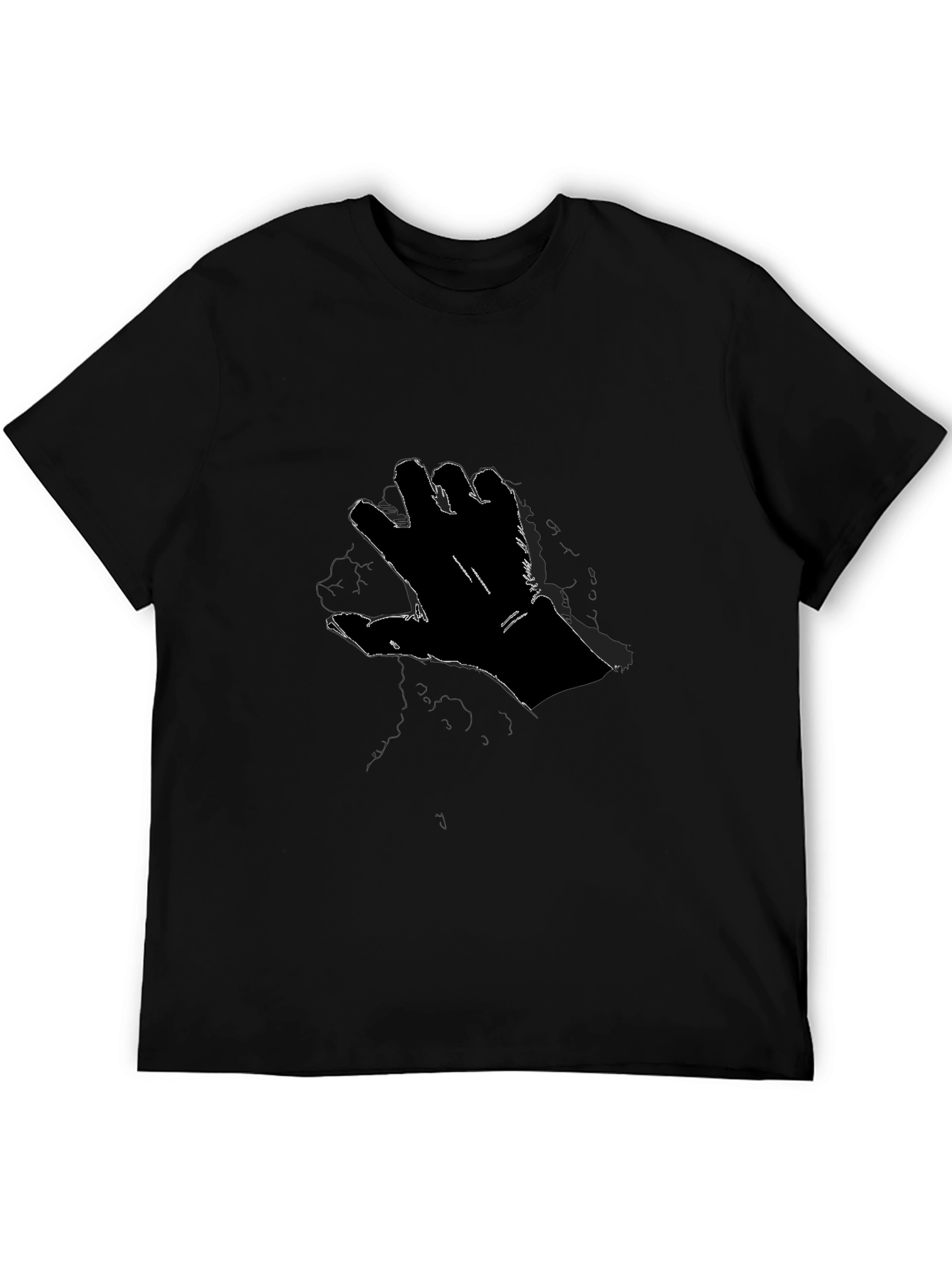 Black T-Shirt with Hand Graphic