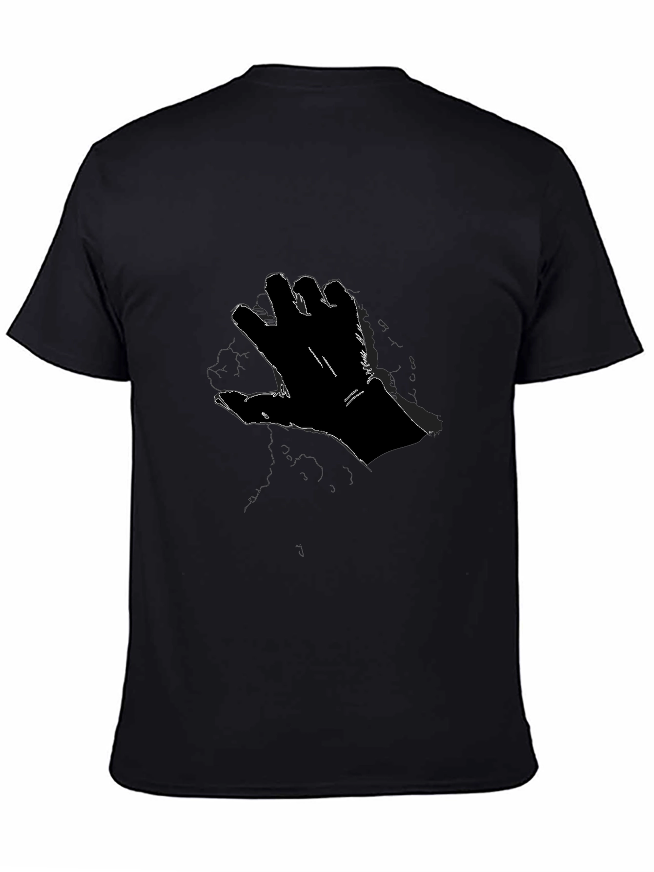 Black T-Shirt with Hand Graphic