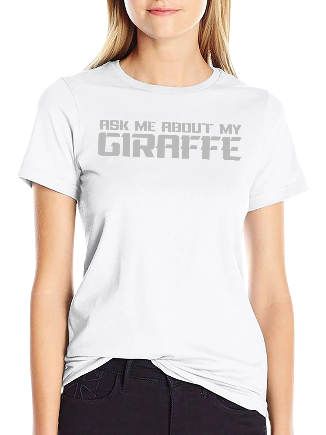 Ask Me About My Giraffe Black T-Shirt