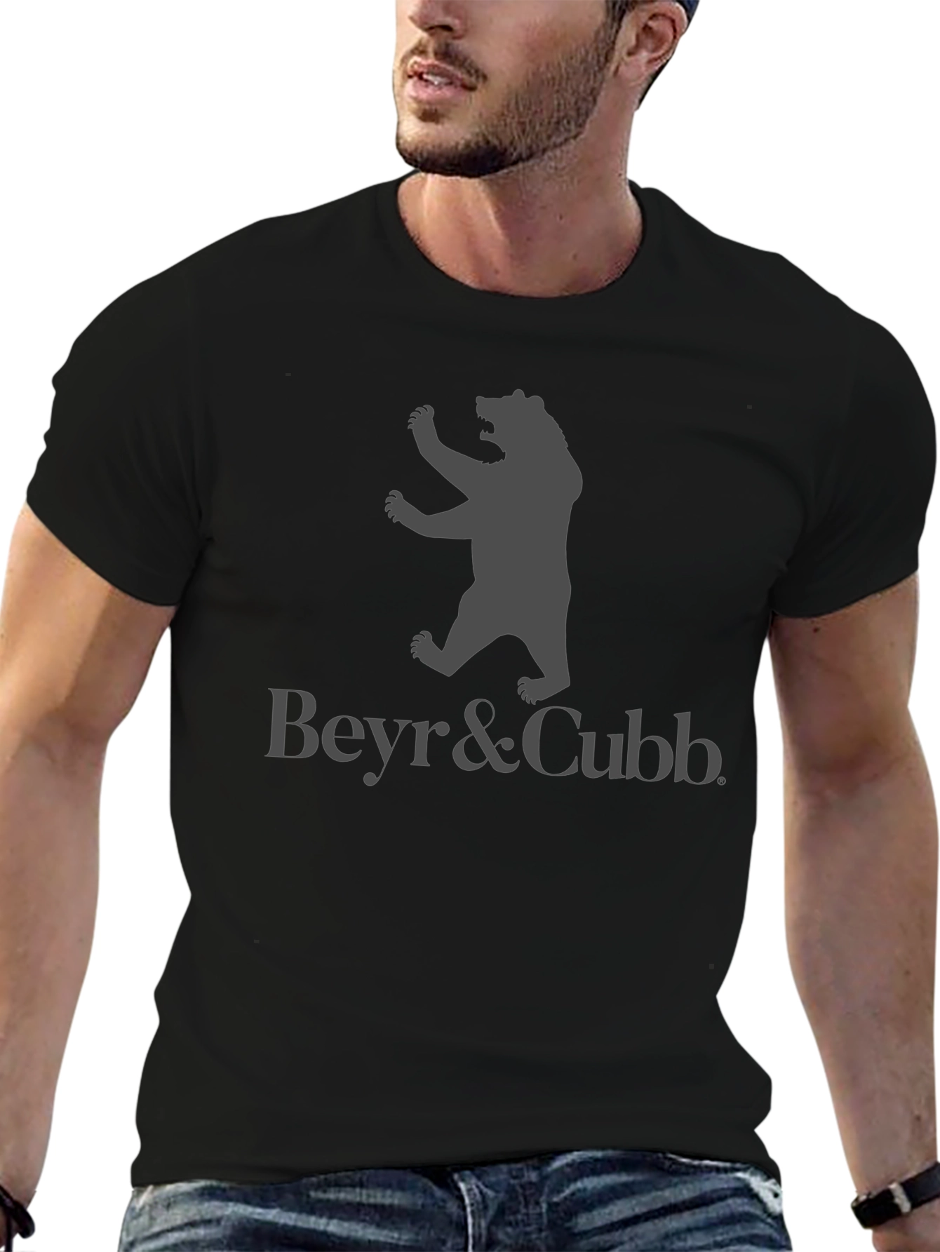 Beyer & Cubb Bear Graphic T-Shirt - Black