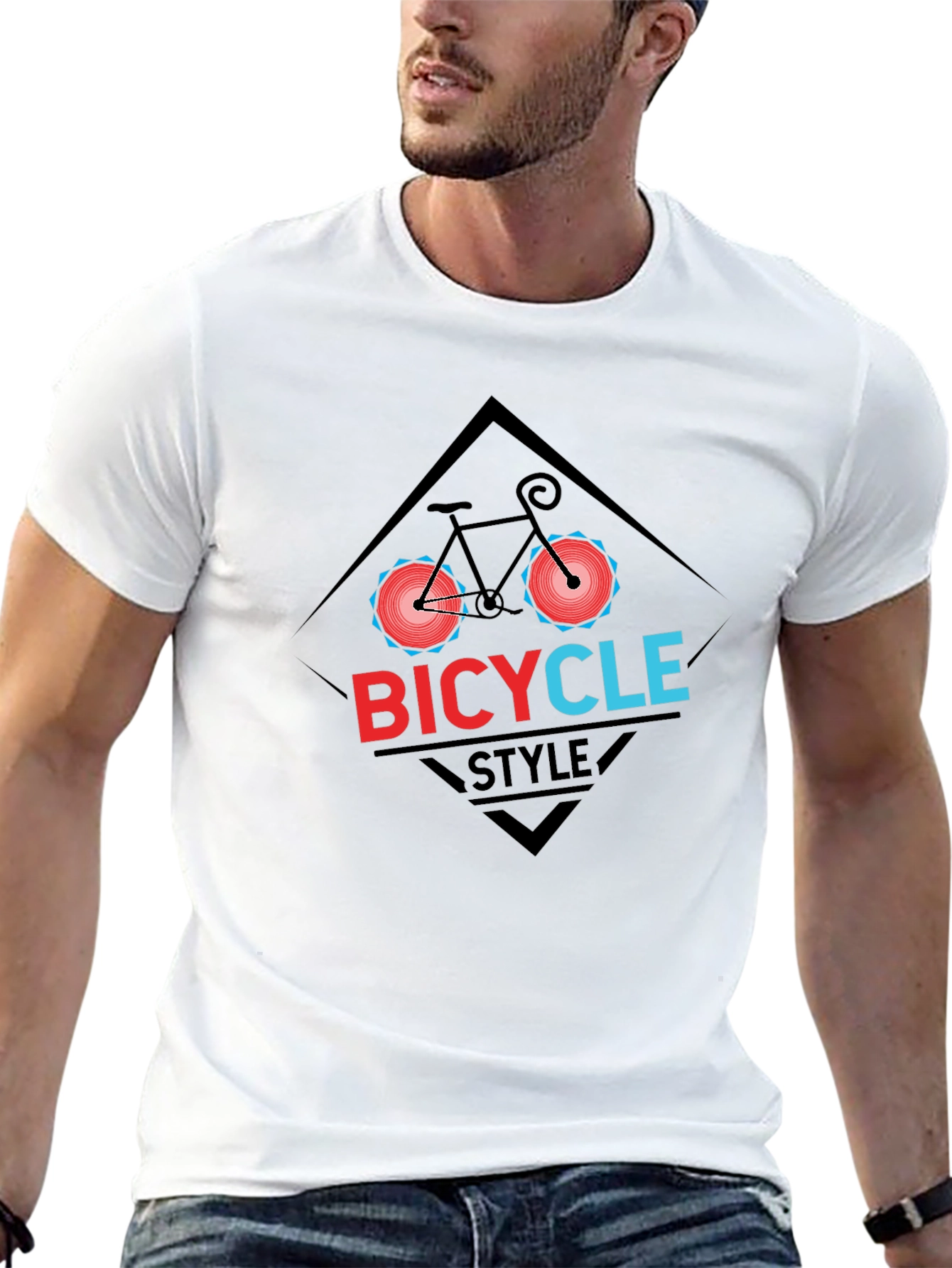 Bicycle Style Graphic Tee - Black