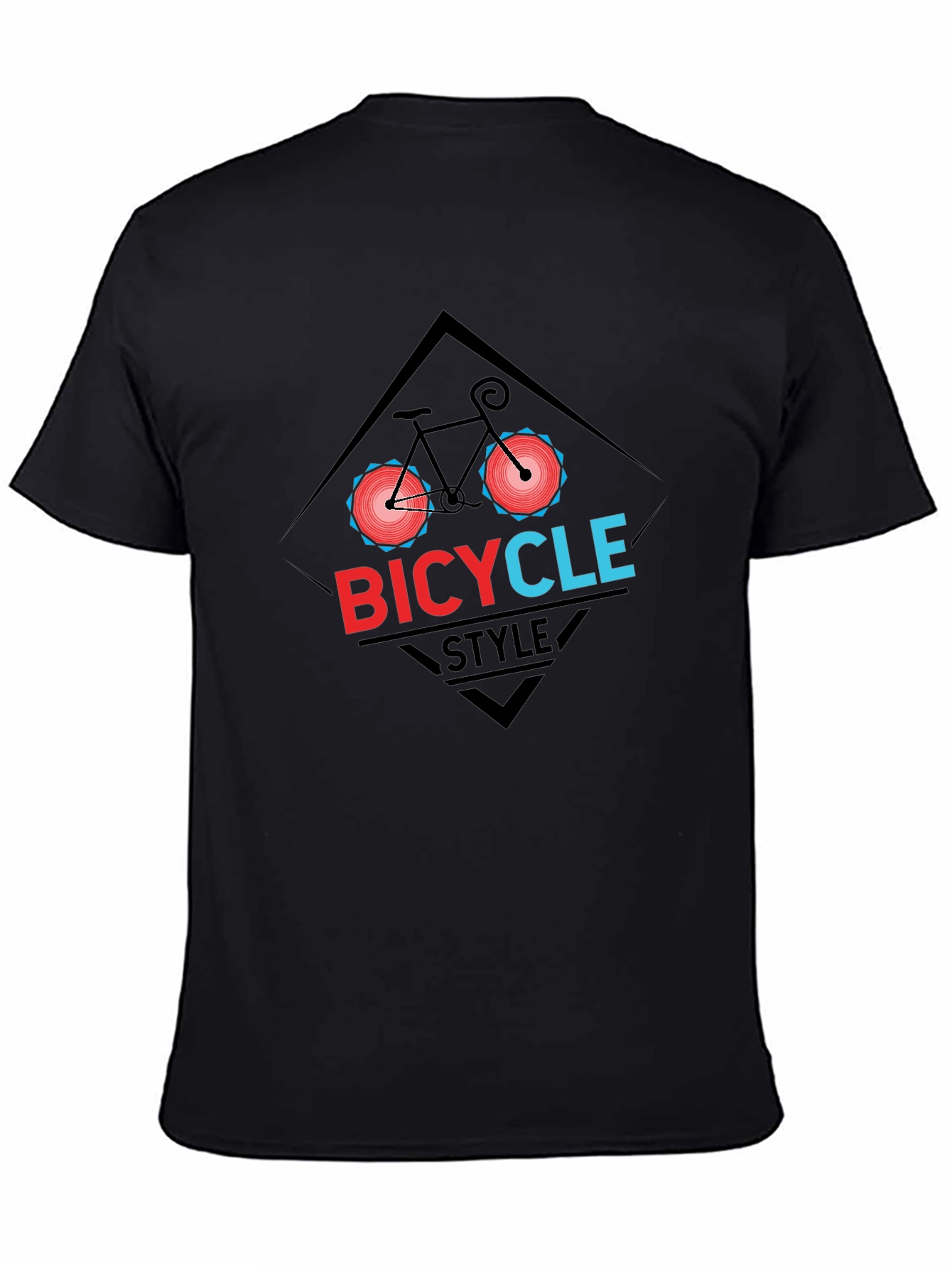 Bicycle Style Graphic Tee - Black