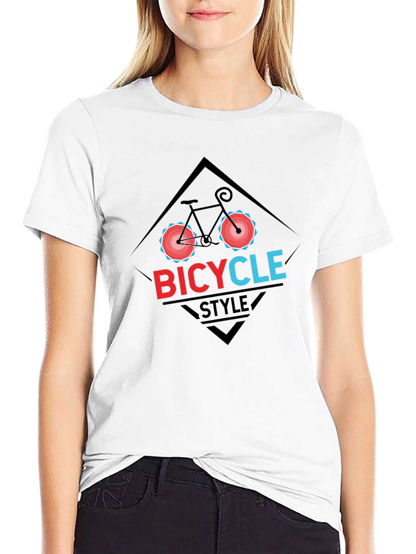 Bicycle Style Graphic Tee - Black