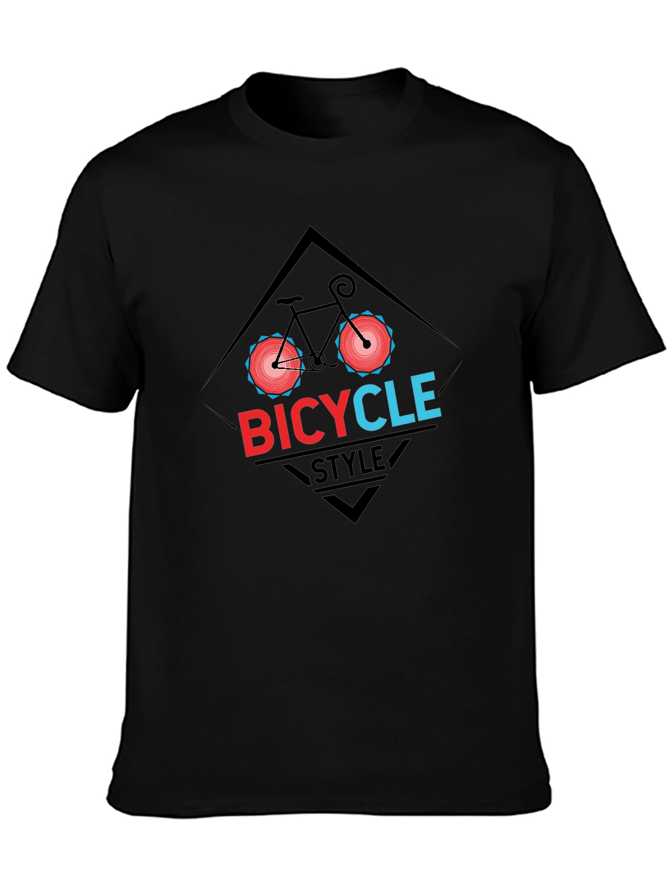 Bicycle Style Graphic Tee - Black