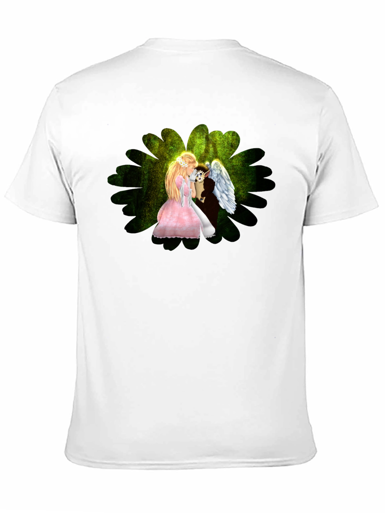 Angel & Elf Black T-Shirt - Fantasy Art Tee