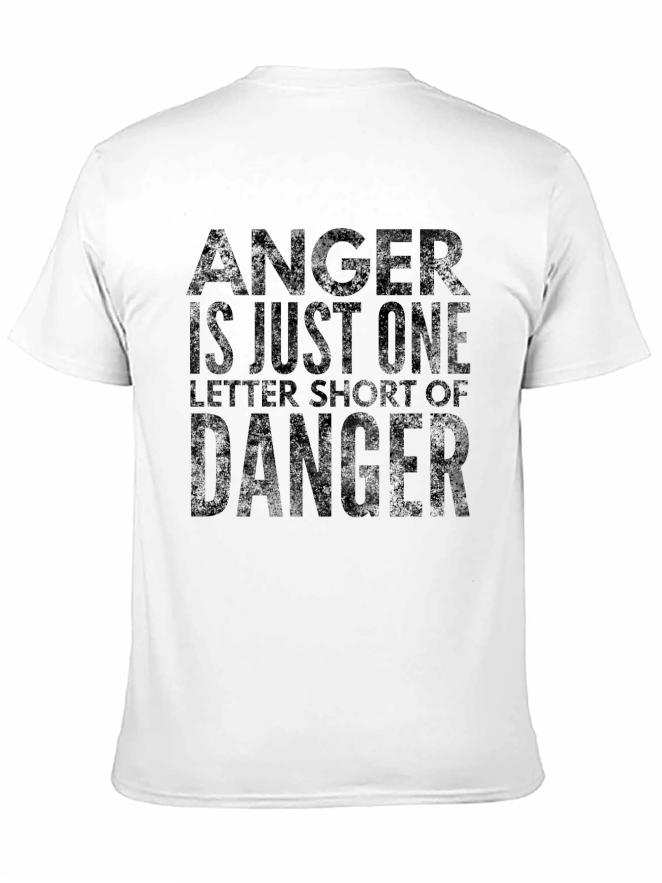 Anger Danger Letter Graphic Print Crew Neck T-Shirt