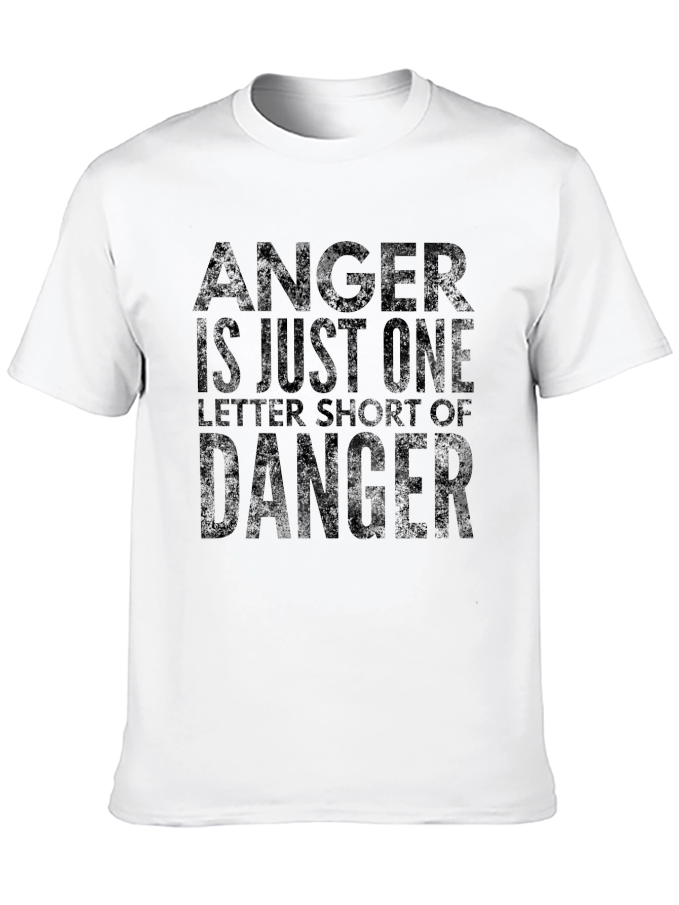 Anger Danger Letter Graphic Print Crew Neck T-Shirt