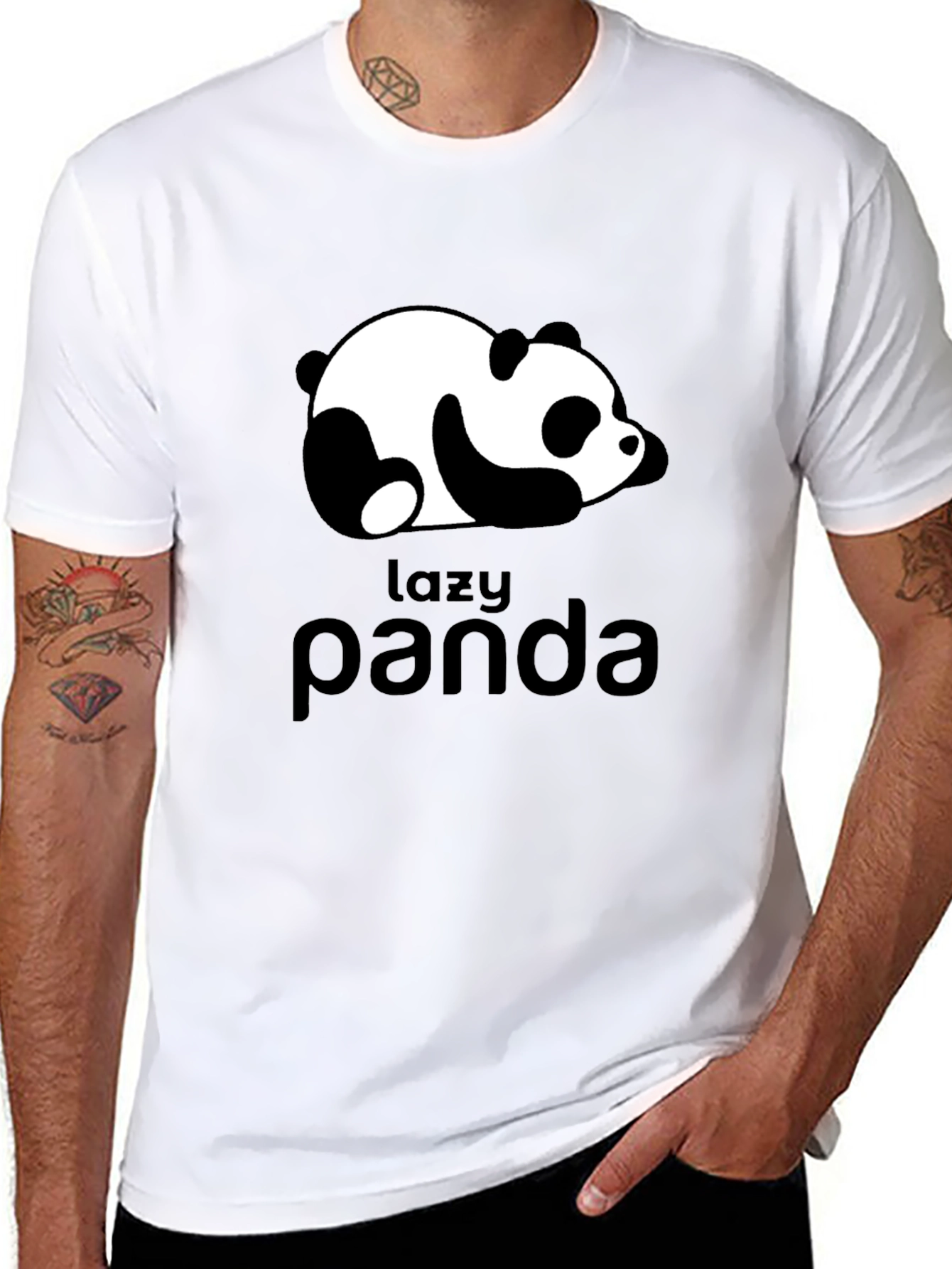 Lazy Panda Graphic Tee - Black Unisex T-Shirt