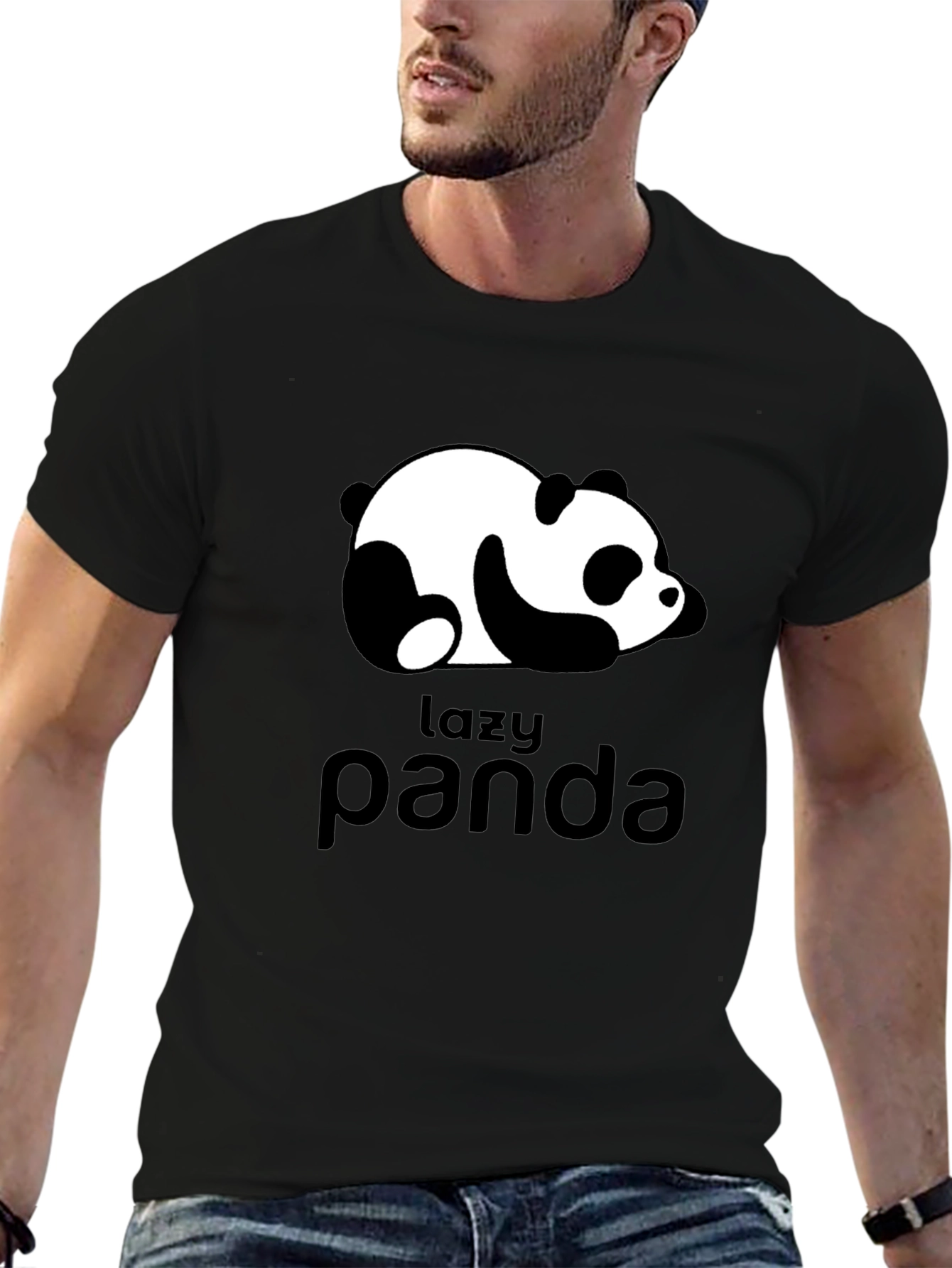 Lazy Panda Graphic Tee - Black Unisex T-Shirt