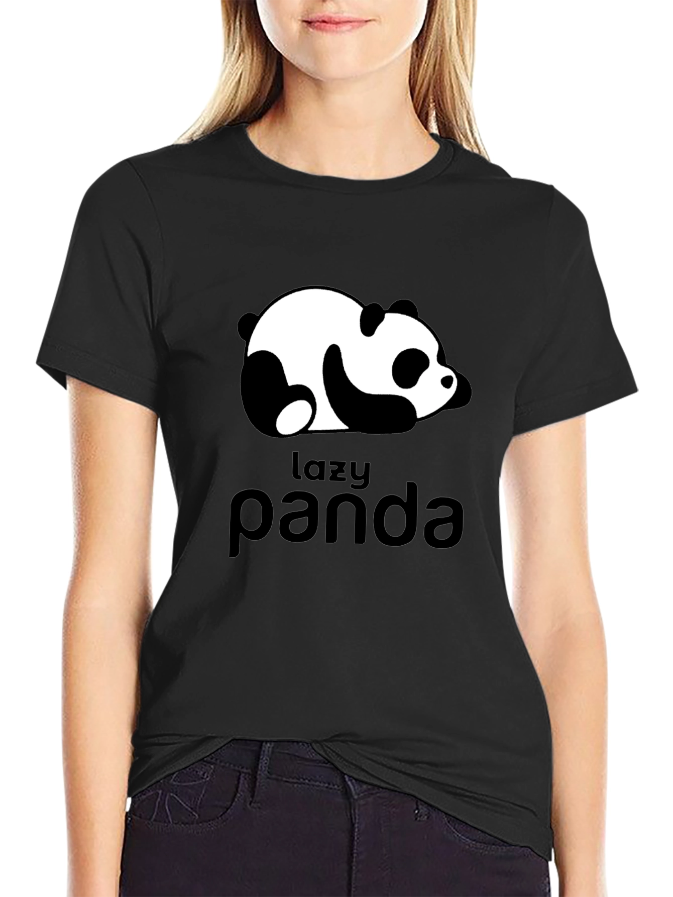 Lazy Panda Graphic Tee - Black Unisex T-Shirt