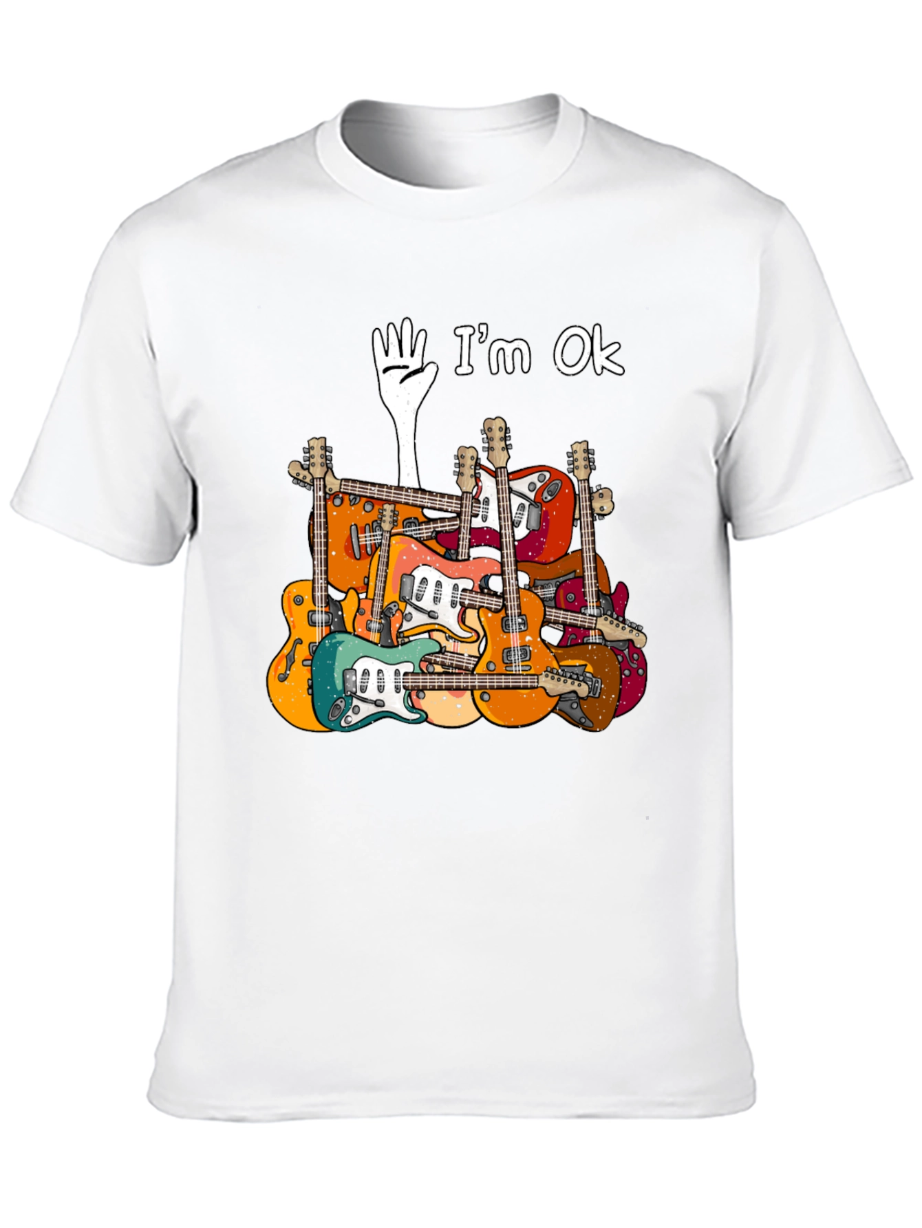 Guitar Pile T-Shirt - Im Ok Funny Music Tee