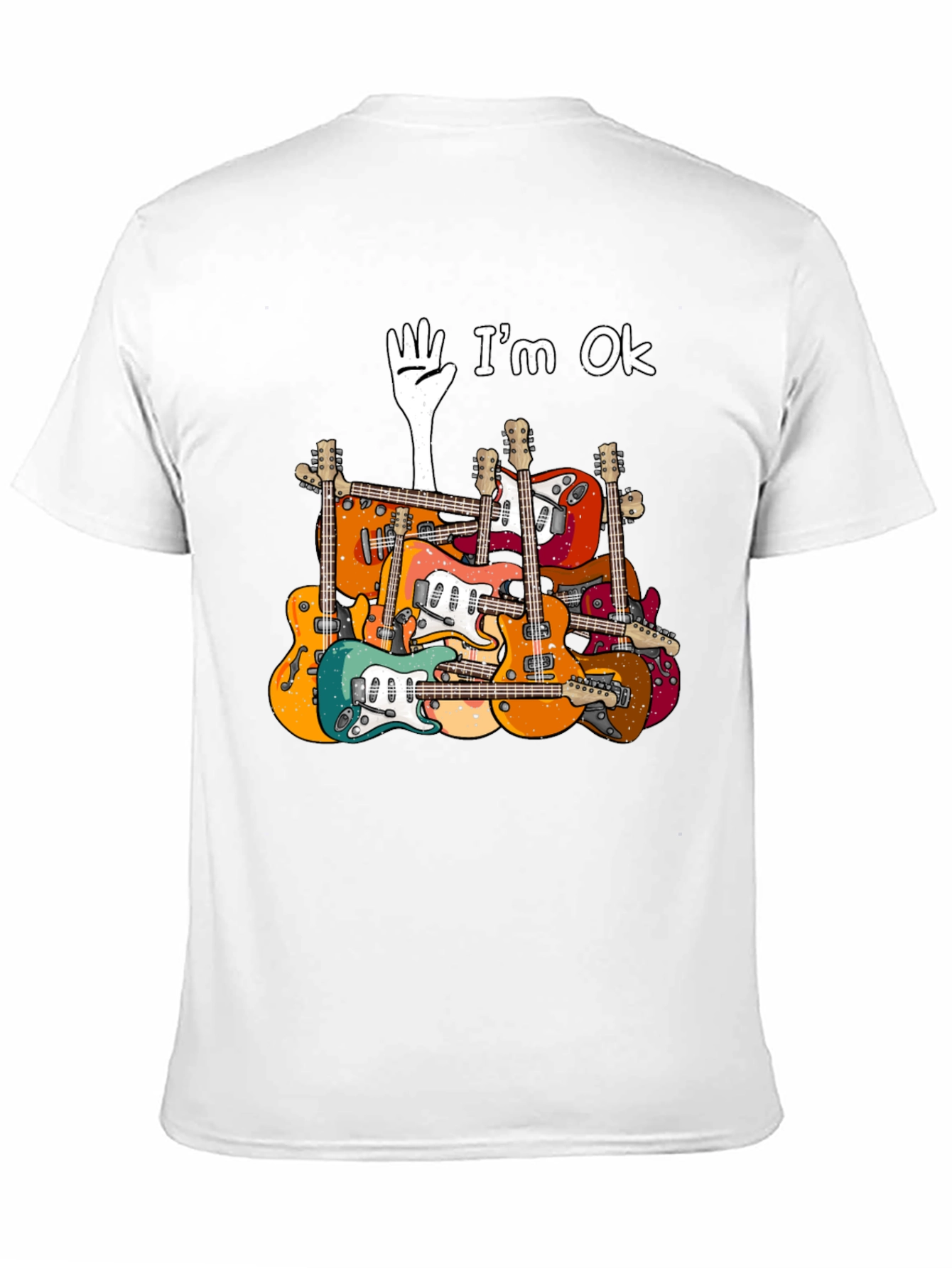 Guitar Pile T-Shirt - Im Ok Funny Music Tee