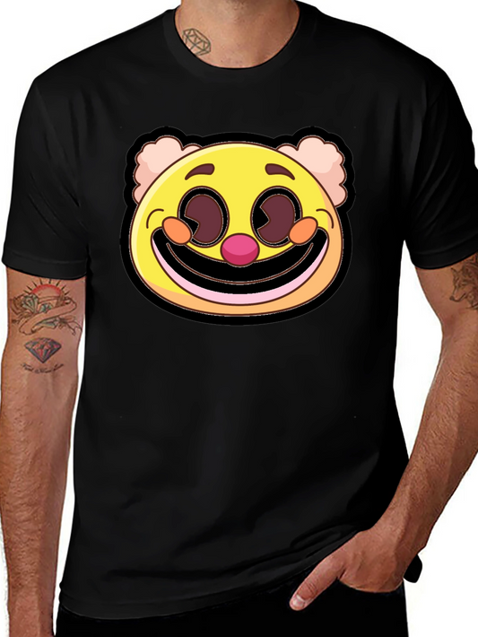 Clown Face Graphic Tee - Black Cotton Blend T-Shirt