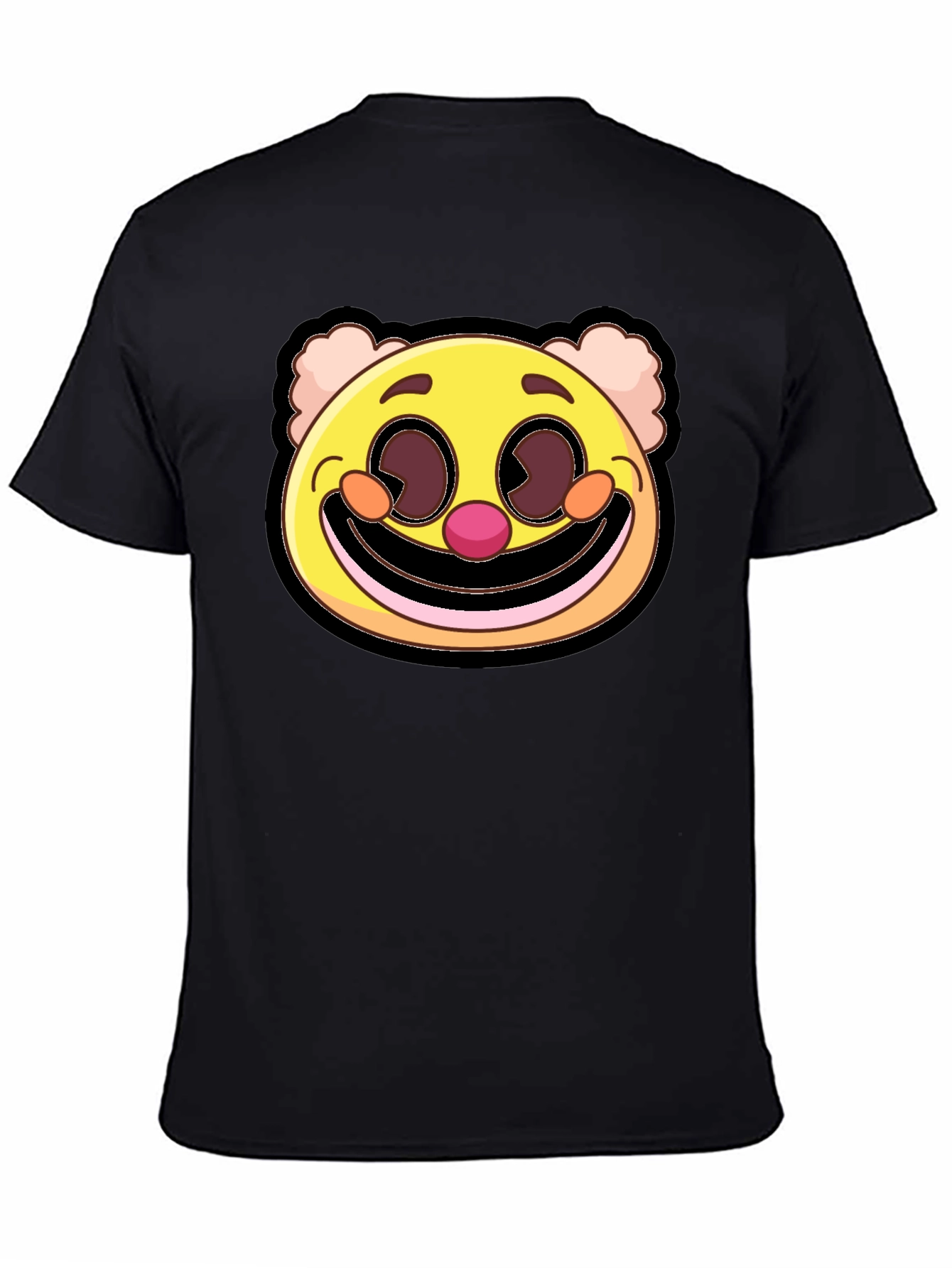 Clown Face Graphic Tee - Black Cotton Blend T-Shirt
