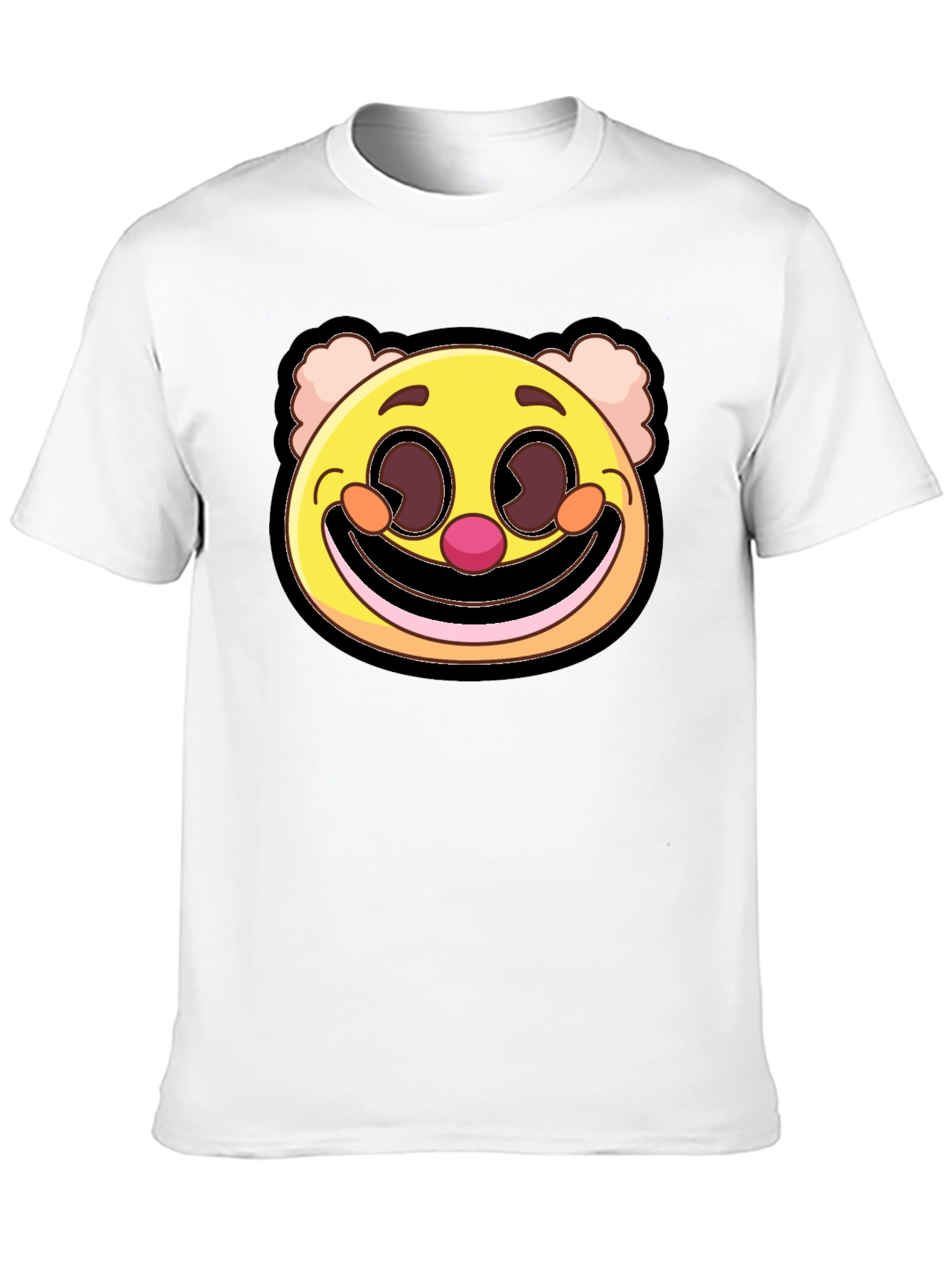 Clown Face Graphic Tee - Black Cotton Blend T-Shirt