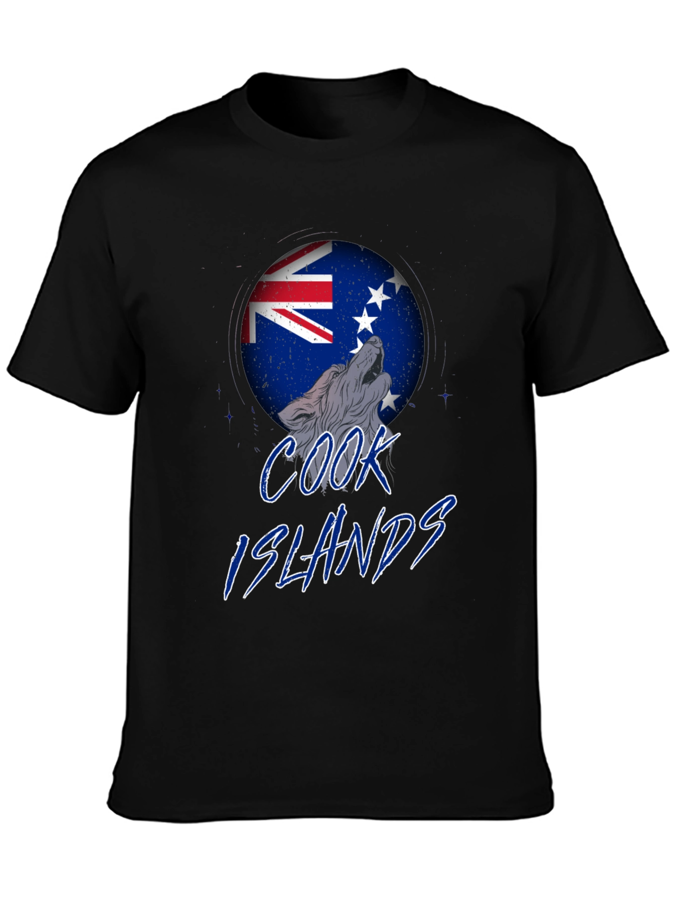 Cook Islands Wolf T-Shirt - Black Graphic Tee