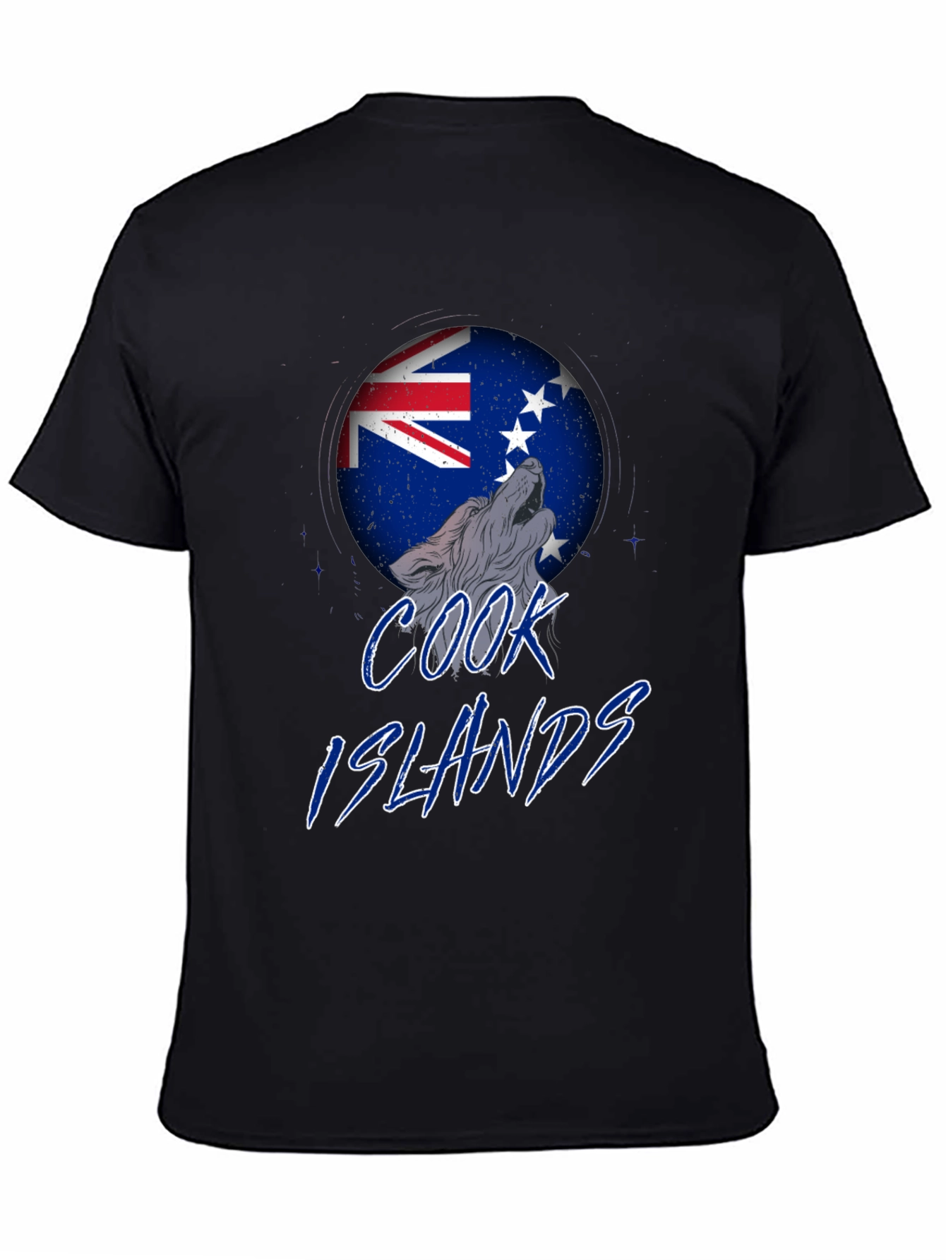 Cook Islands Wolf T-Shirt - Black Graphic Tee