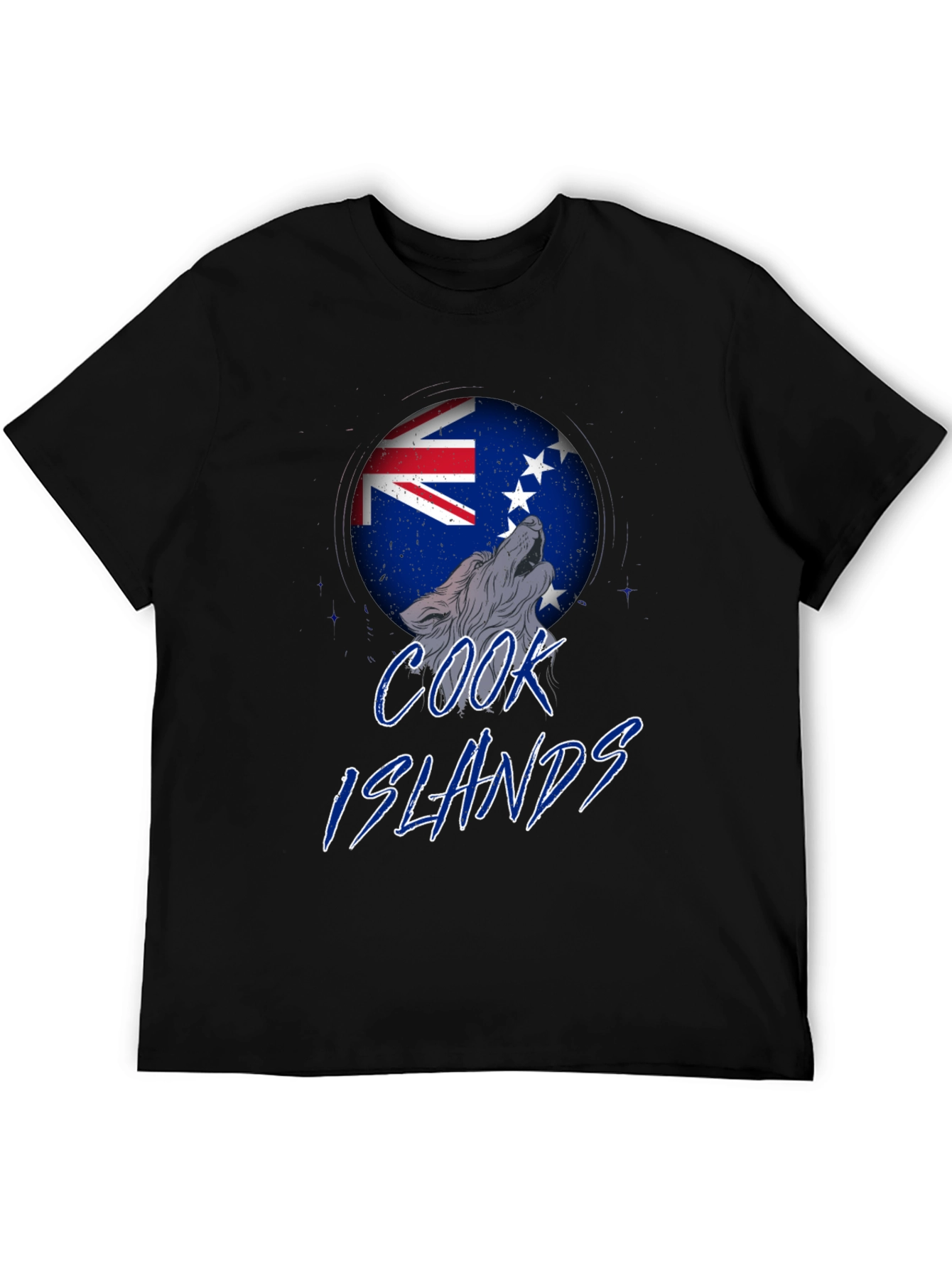 Cook Islands Wolf T-Shirt - Black Graphic Tee