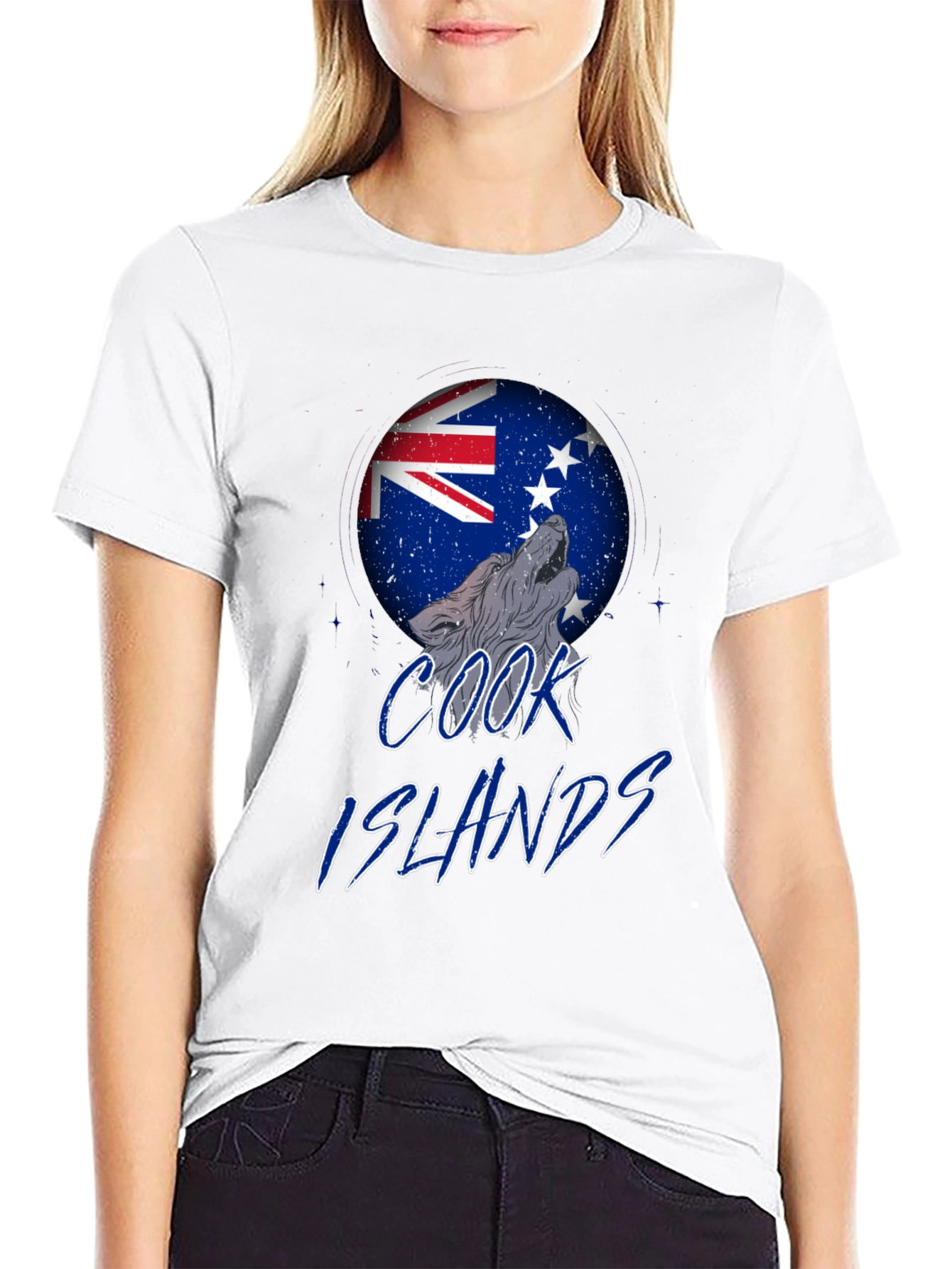 Cook Islands Wolf T-Shirt - Black Graphic Tee