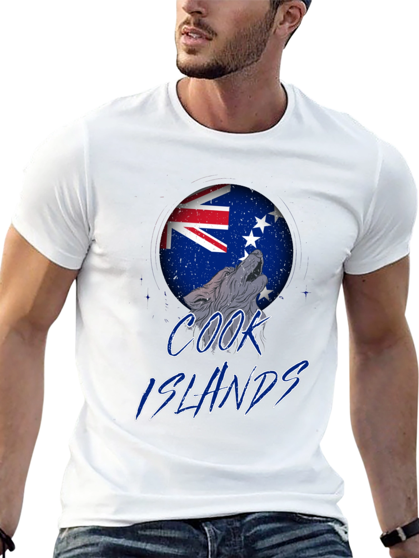 Cook Islands Wolf T-Shirt - Black Graphic Tee