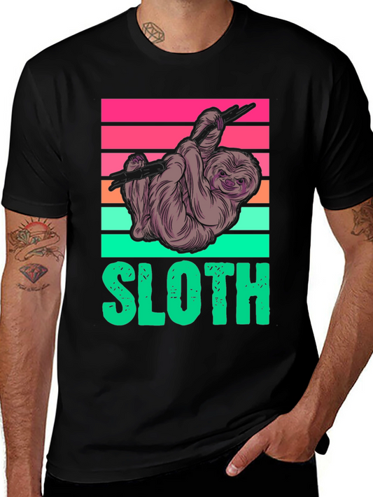 Sloth Graphic Tee - Retro Design