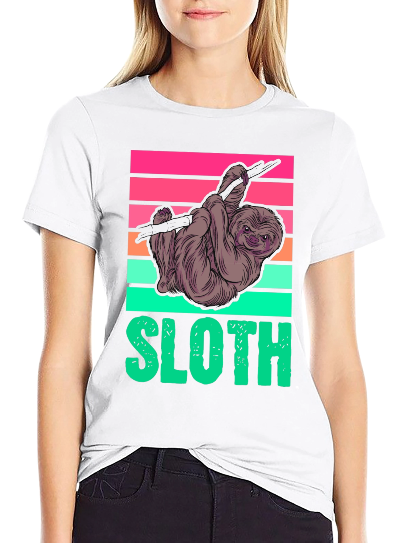 Sloth Graphic Tee - Retro Design
