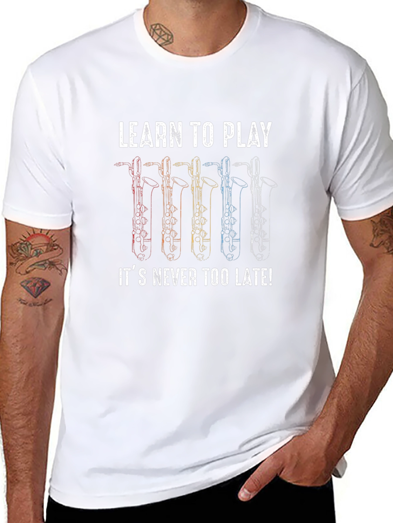 Learn to Play Saxophone T-Shirt - Never Too Late!