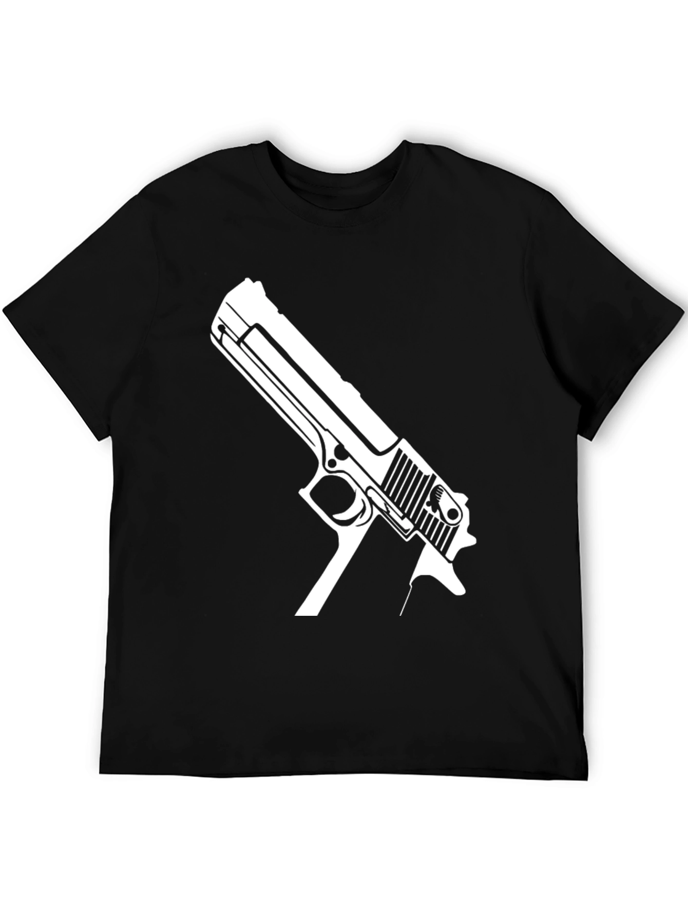 Gun Graphic Tee - Bold Black T-Shirt