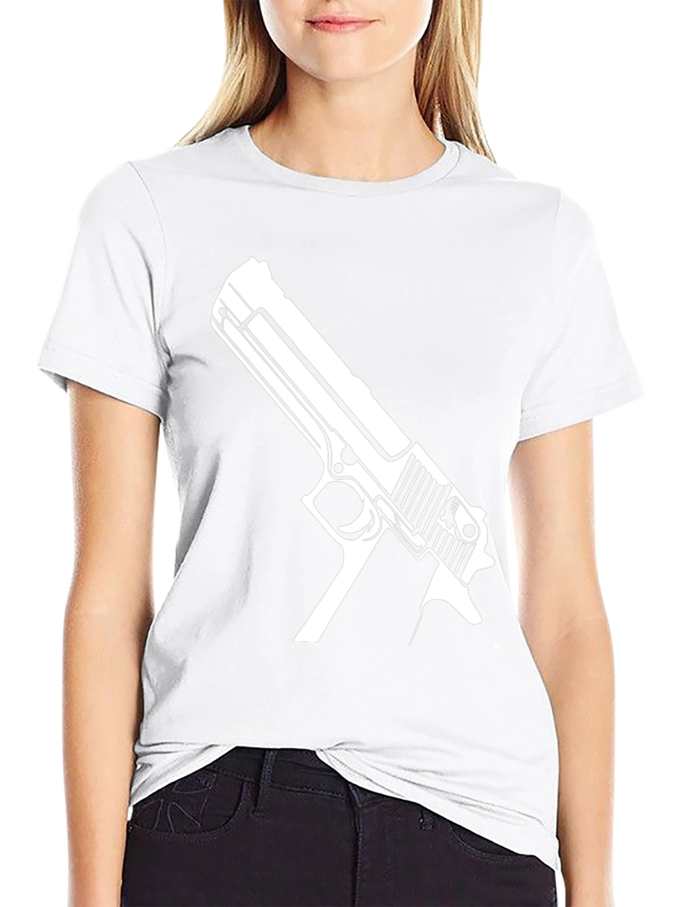 Gun Graphic Tee - Bold Black T-Shirt
