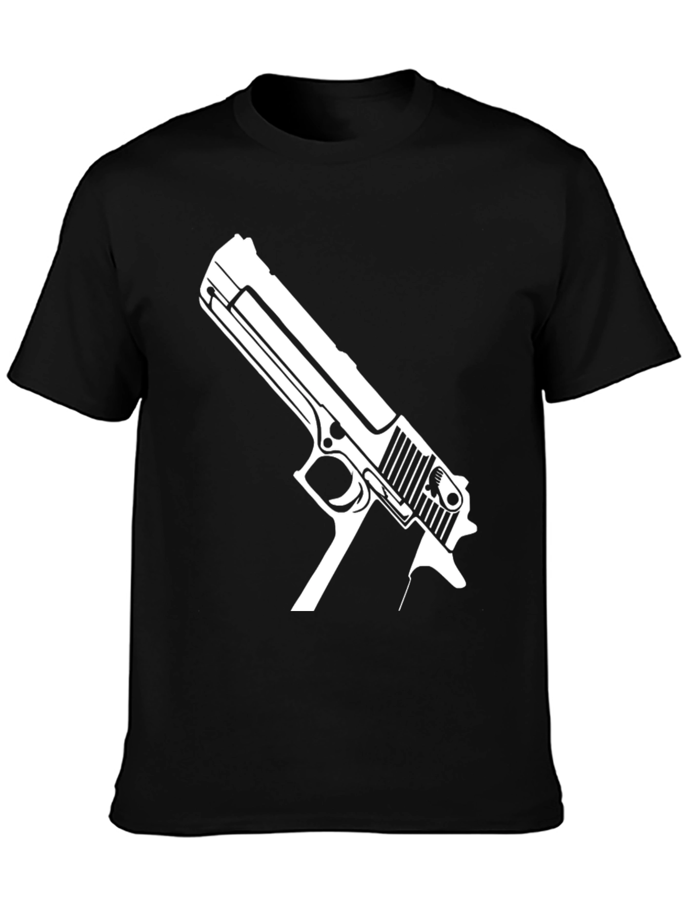 Gun Graphic Tee - Bold Black T-Shirt