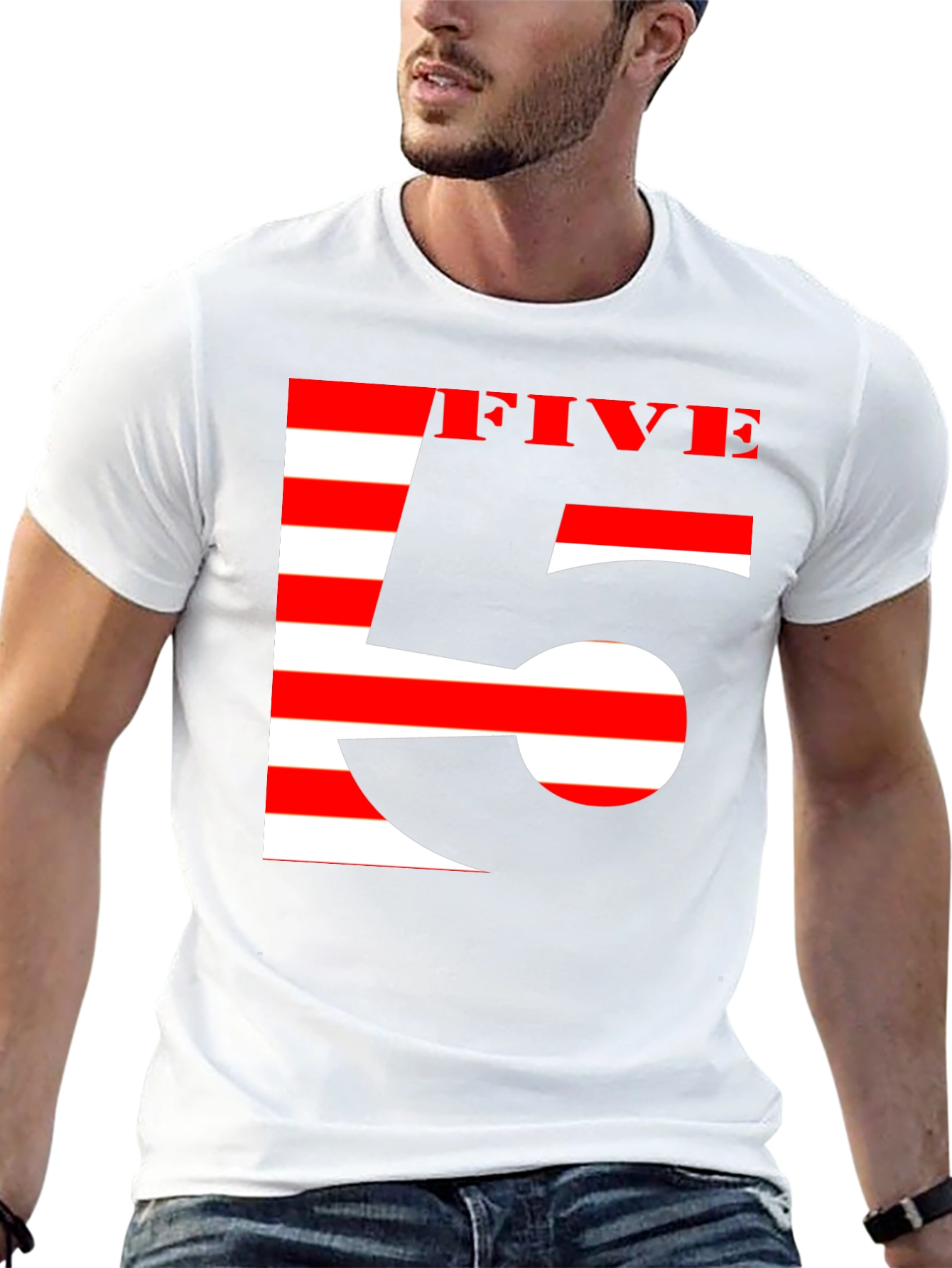 Stripped Five Graphic Tee - Black