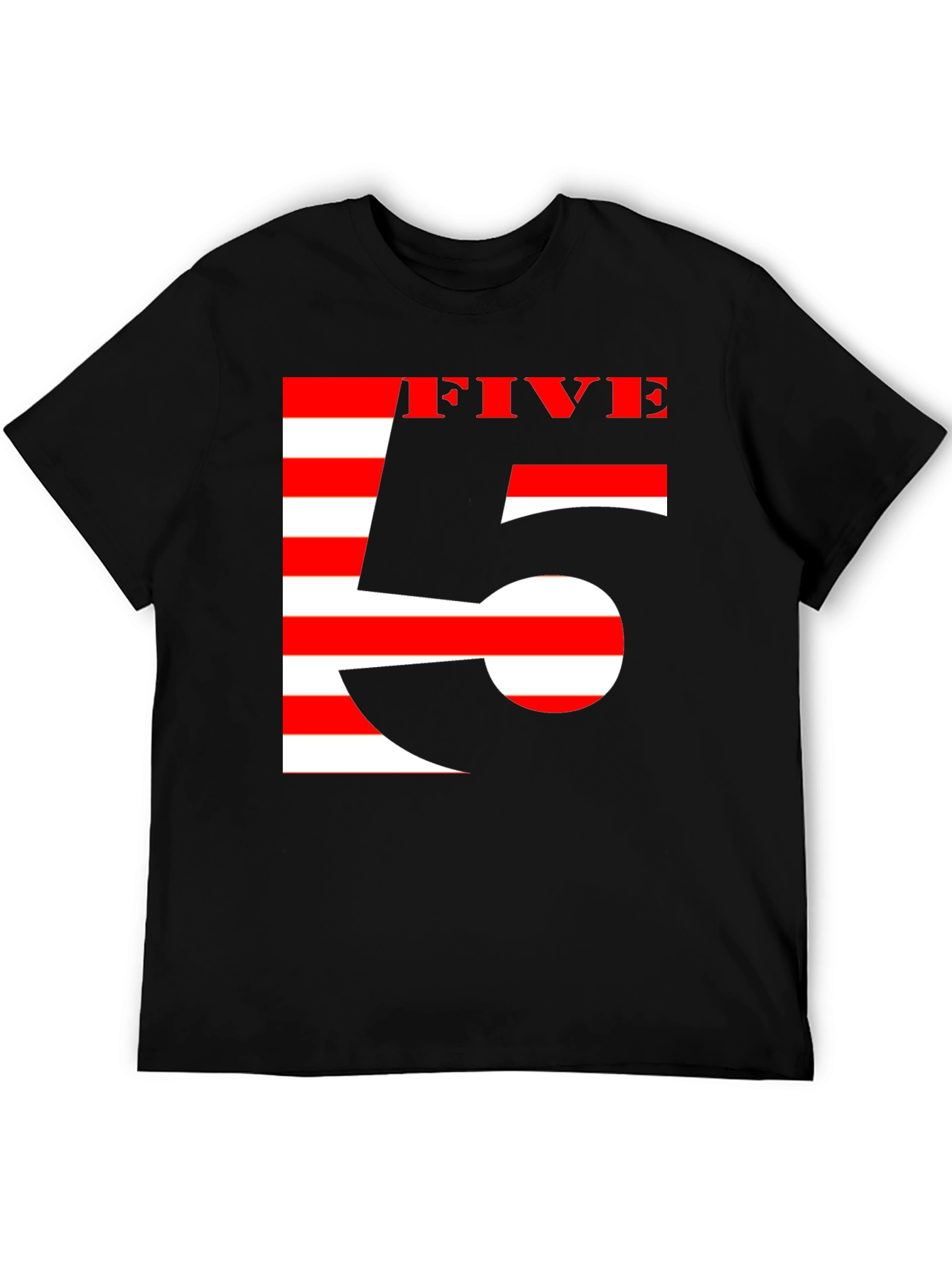 Stripped Five Graphic Tee - Black