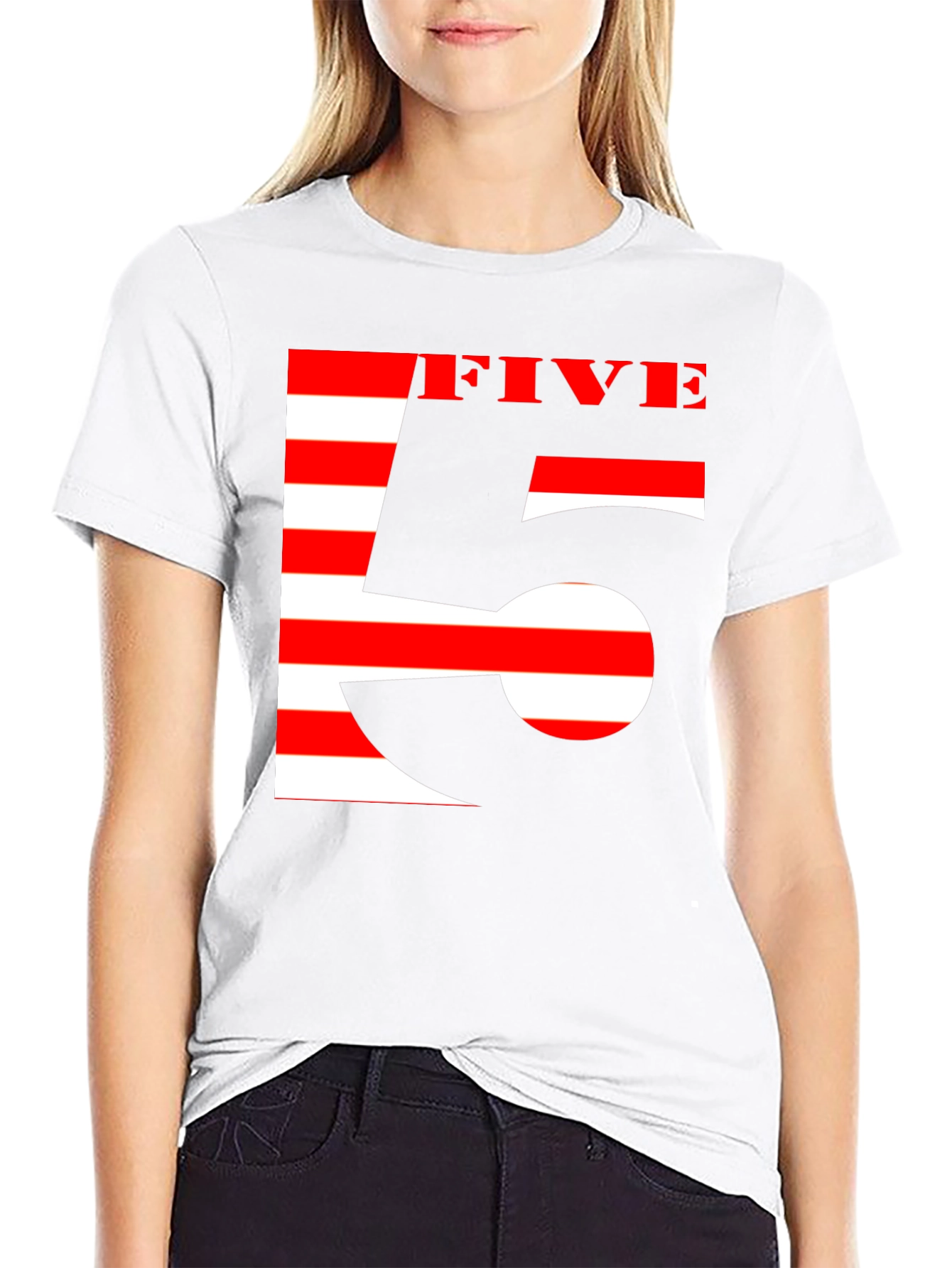 Stripped Five Graphic Tee - Black