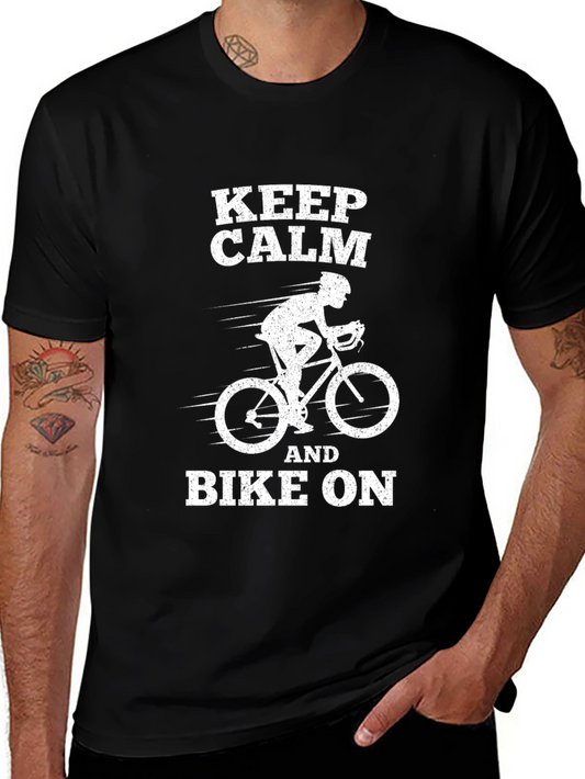 Keep Calm and Bike On T-Shirt