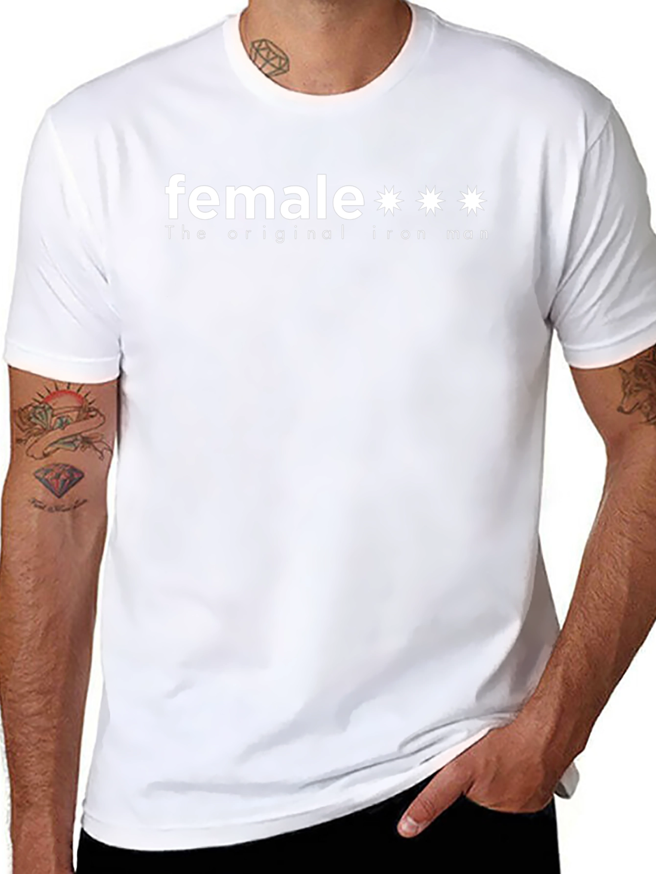 Female The Original Iron Man Black T-Shirt
