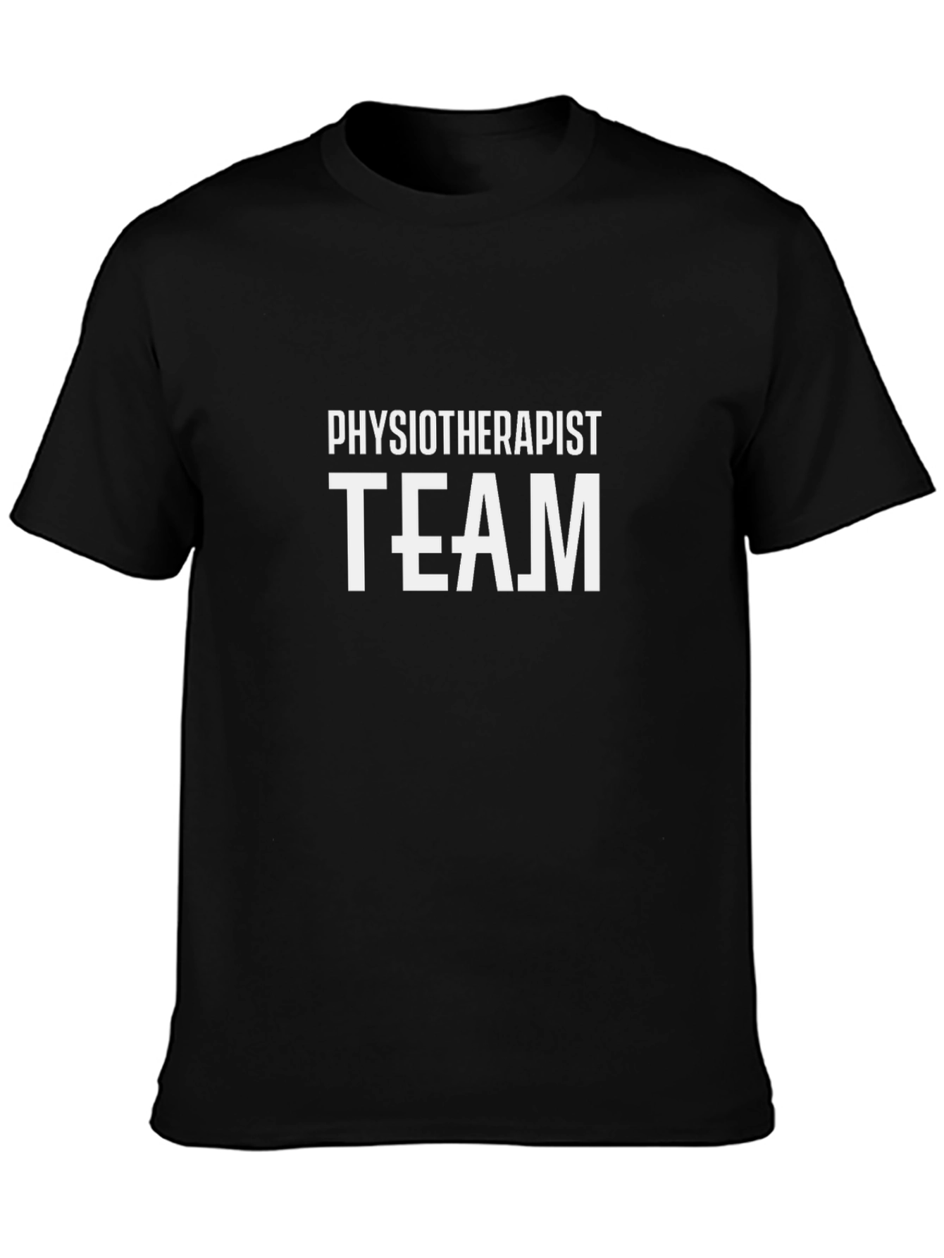 Physiotherapist Team Black Cotton T-Shirt