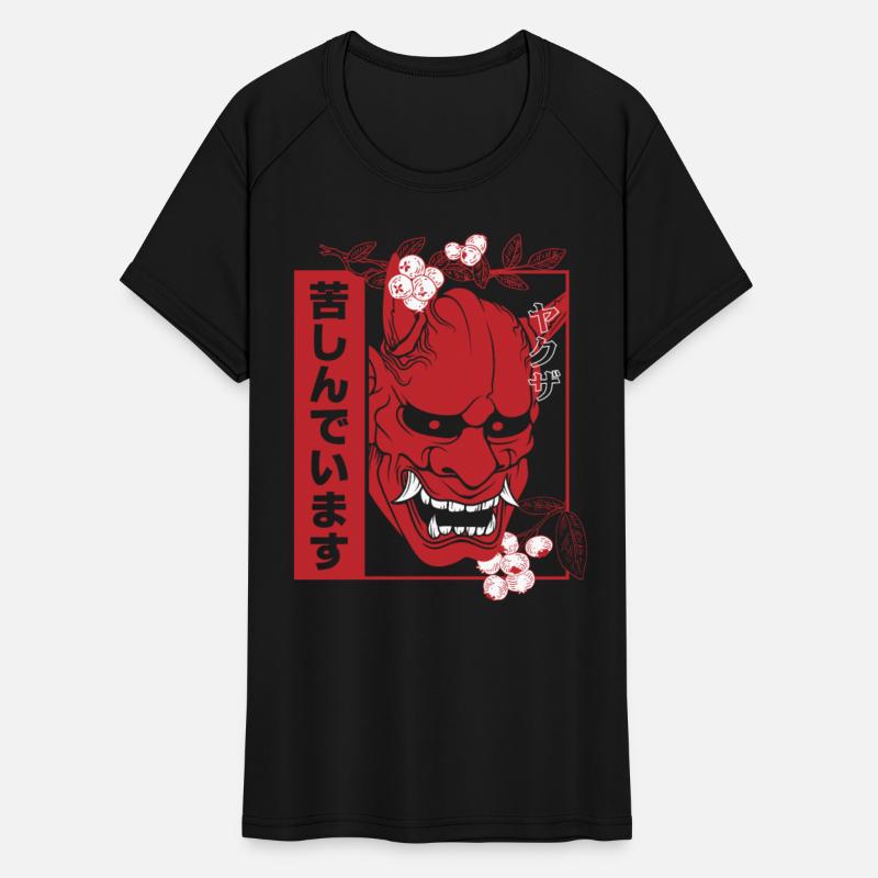 Japanese demon art face Skull devil oni harajuku