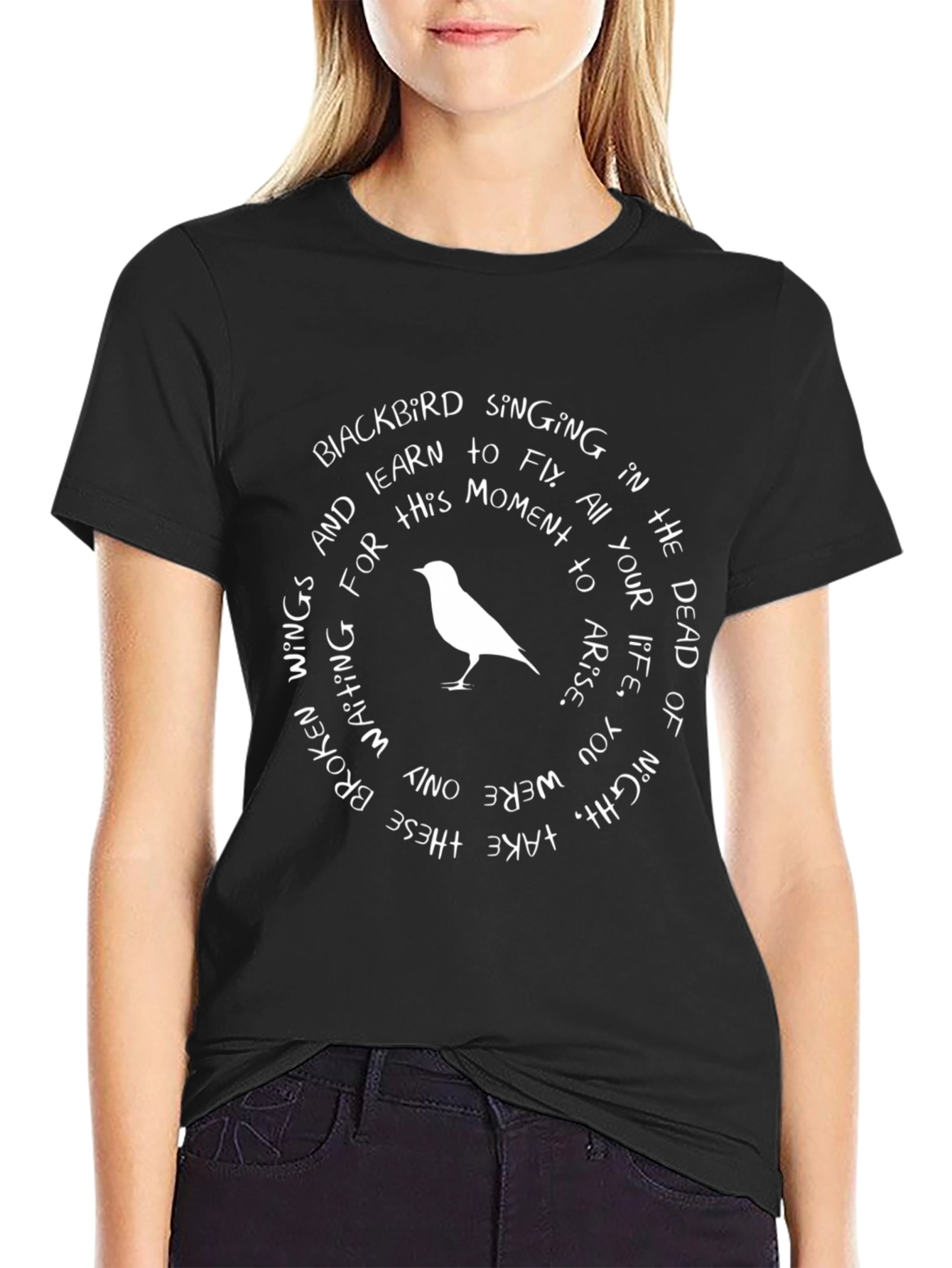 Blackbird Song Lyric Graphic T-Shirt