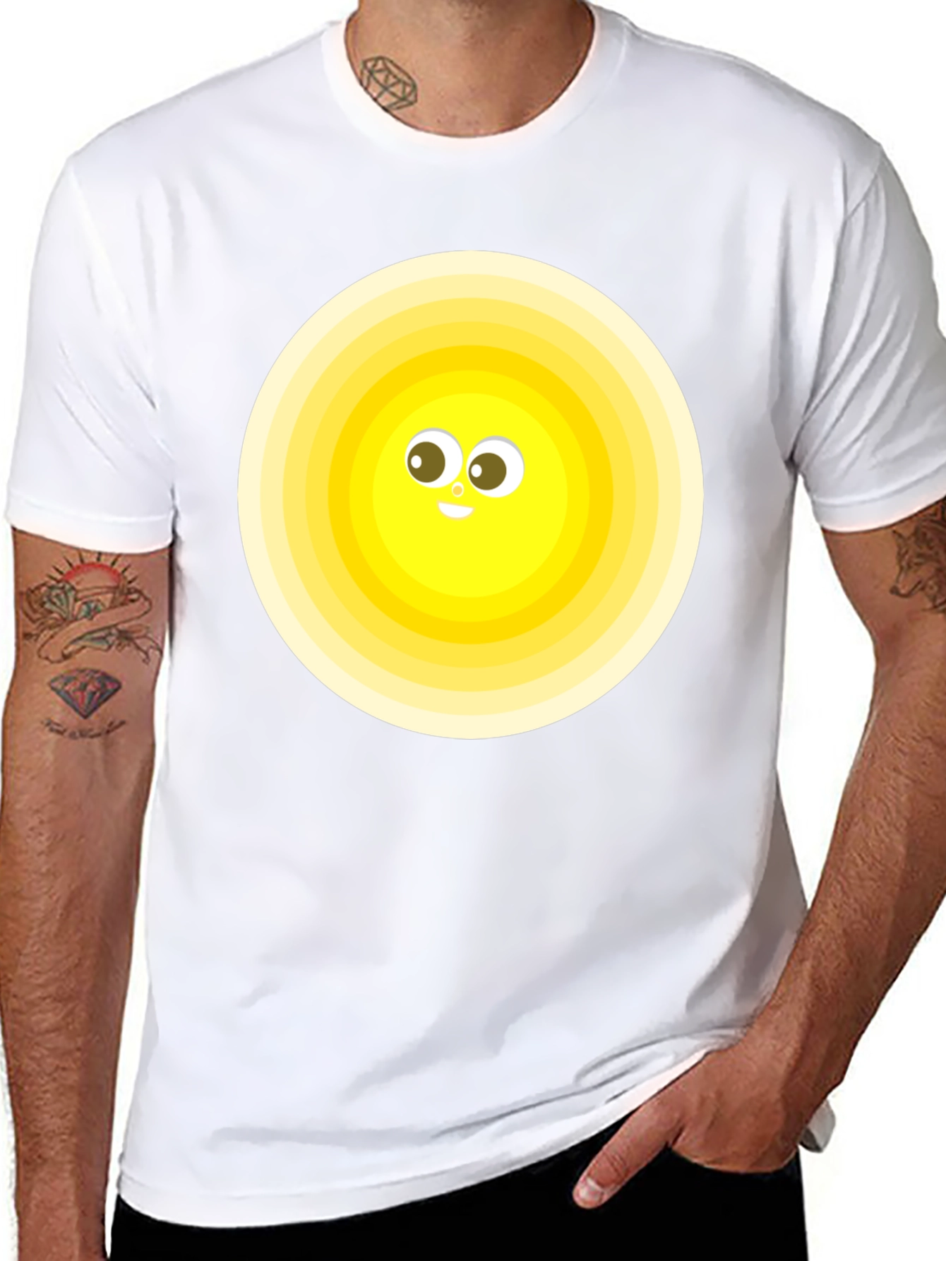 Cheerful Sun Graphic Tee - Soft Cotton Blend