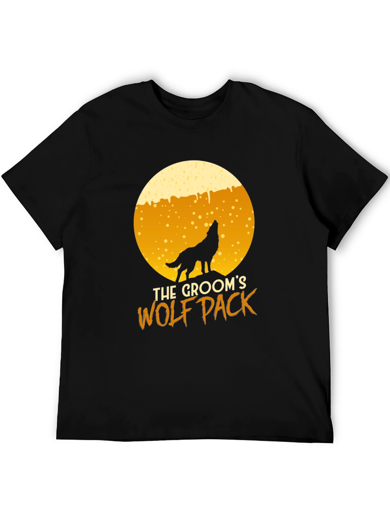 Grooms Wolf Pack T-Shirt - Black Crew Neck Tee